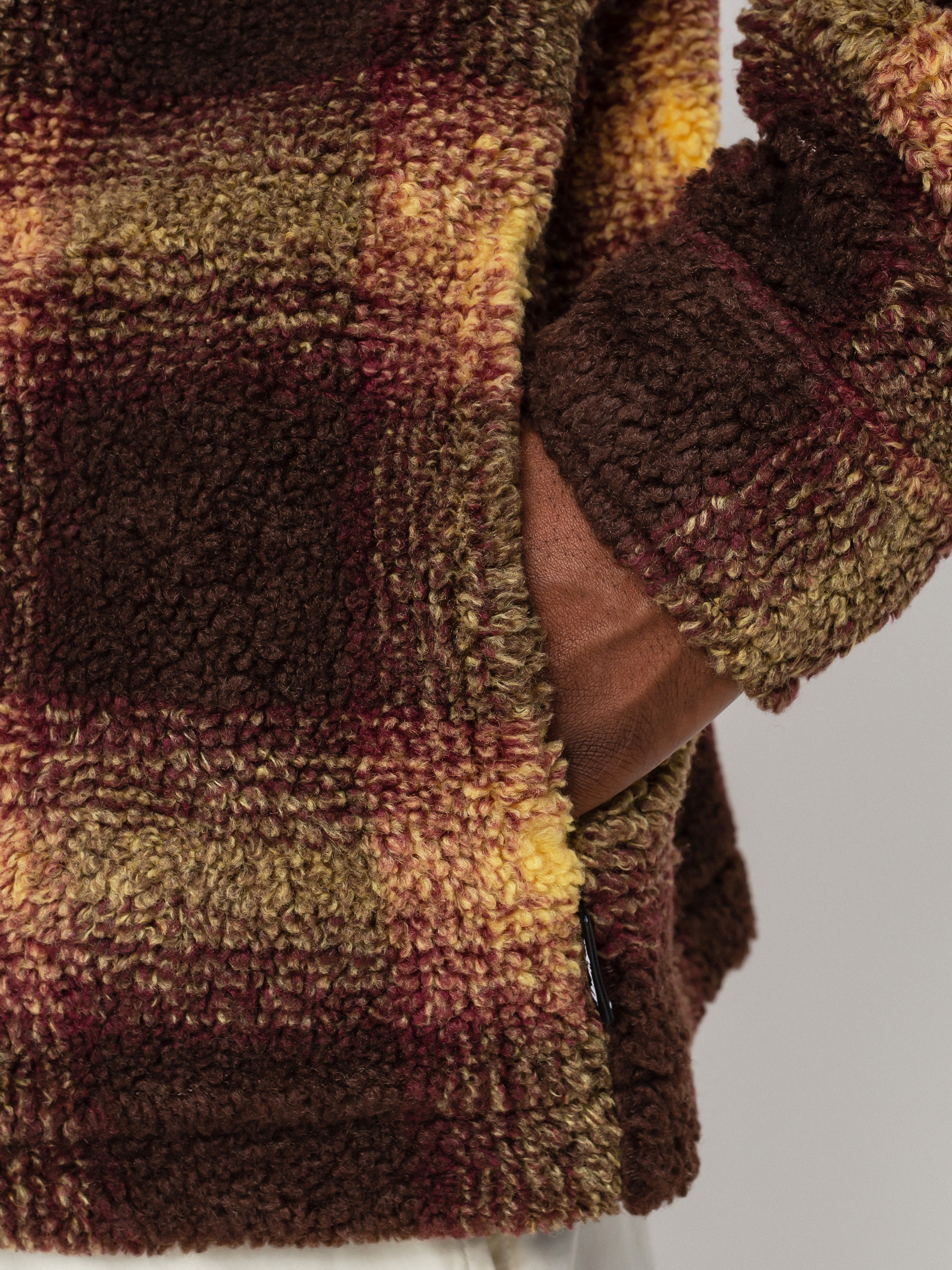 Kurtka Stussy Shadow Plaid Sherpa (brown)