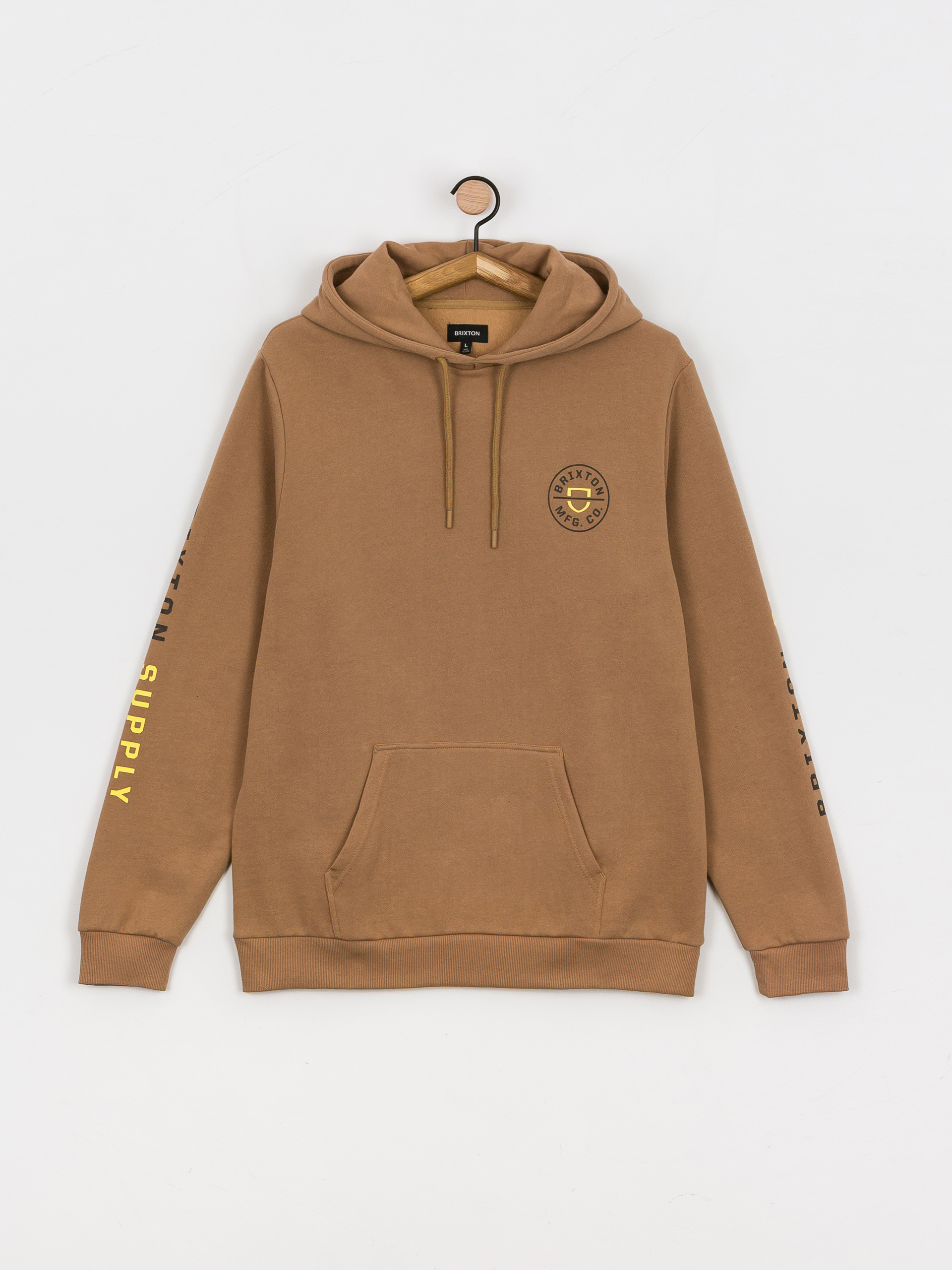 Bluza z kapturem Brixton Crest HD (mojave/deep brown/limelight)