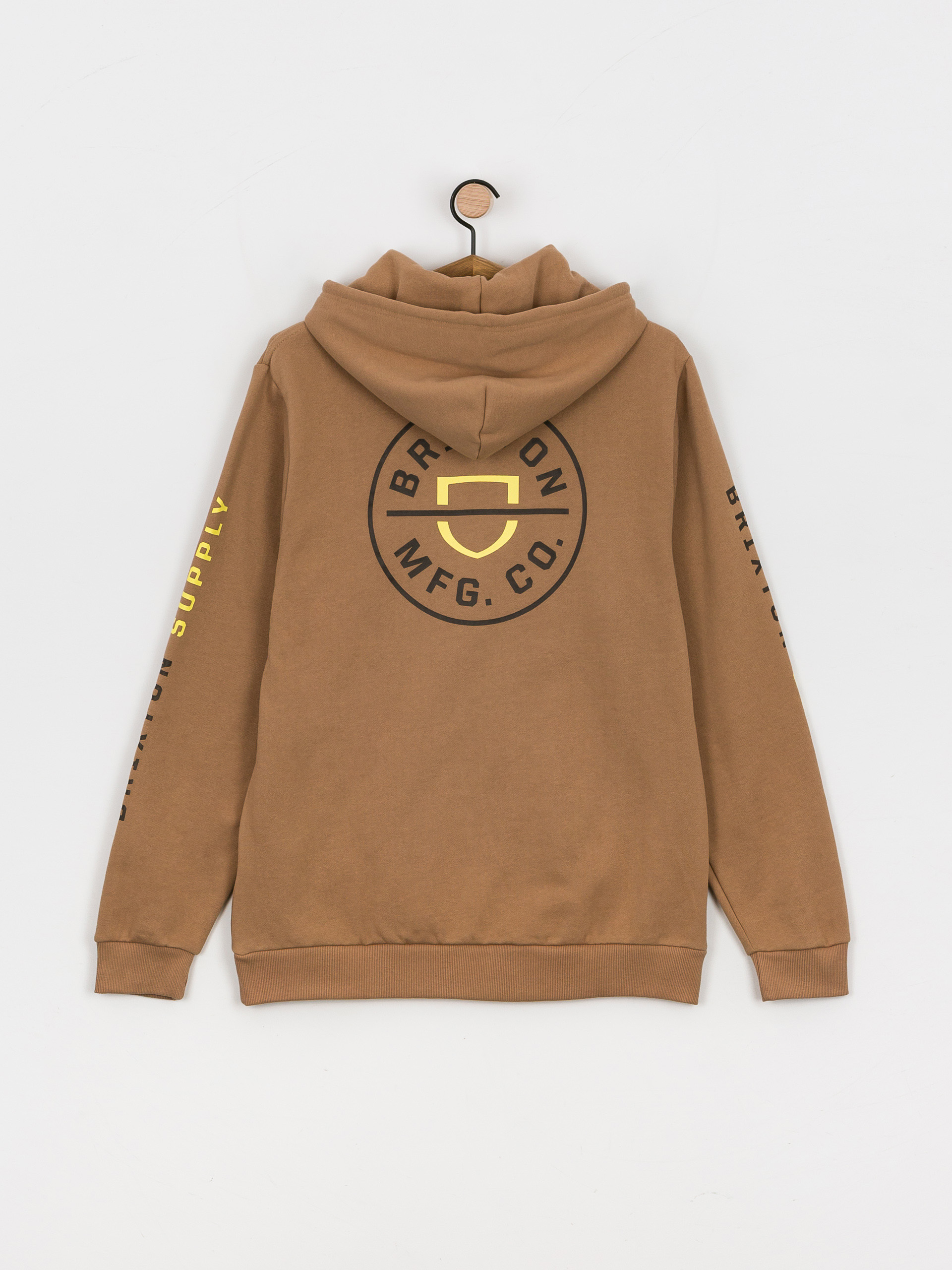 Bluza z kapturem Brixton Crest HD (mojave/deep brown/limelight)