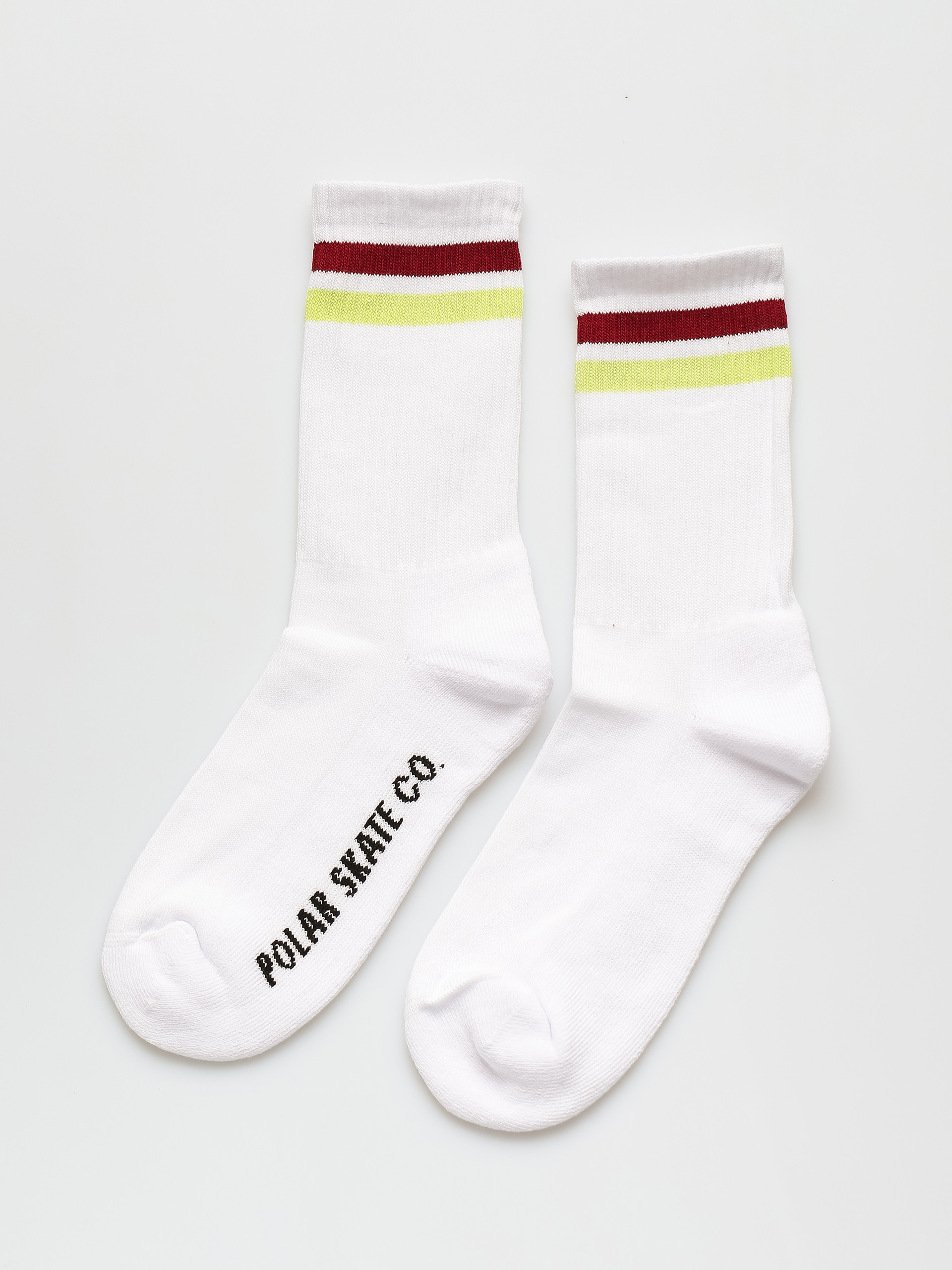 Skarpetki Polar Skate Stripe (white/rich red/chartreuse)