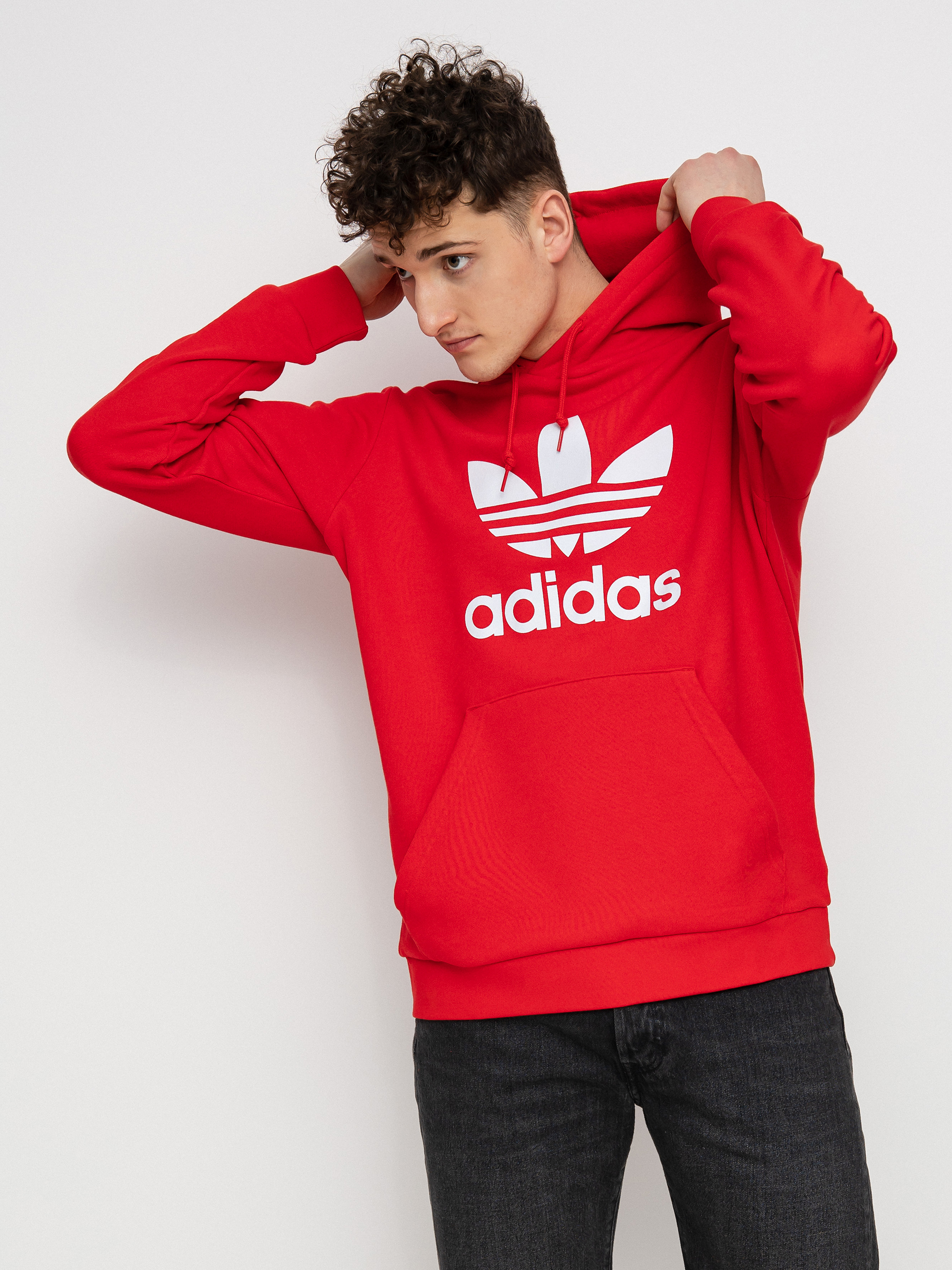 Bluza z kapturem adidas Originals Trefoil HD (vivred/white)