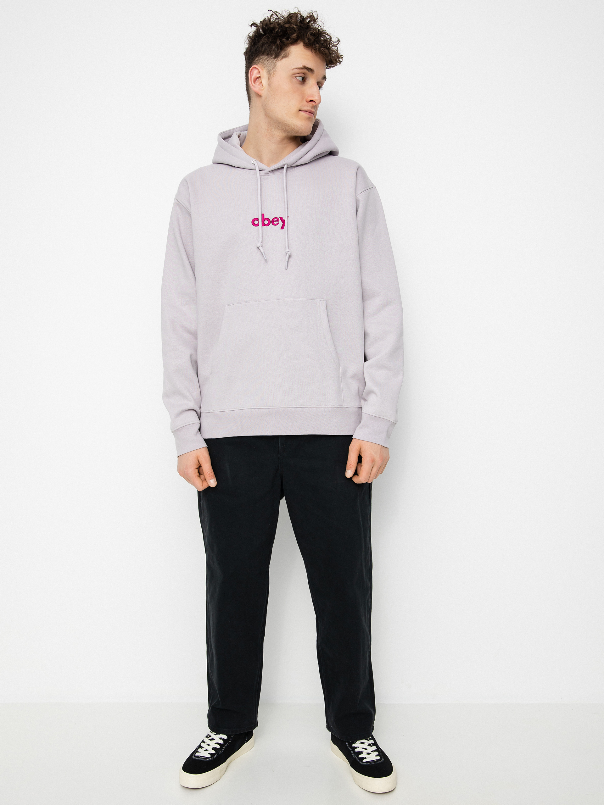 Bluza z kapturem OBEY Lowercase HD (purple paste)