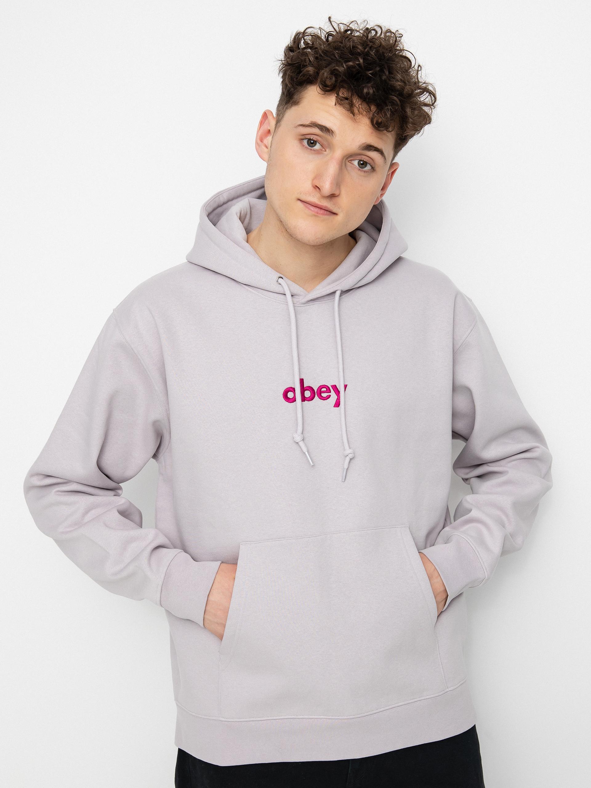 Bluza z kapturem OBEY Lowercase HD (purple paste)