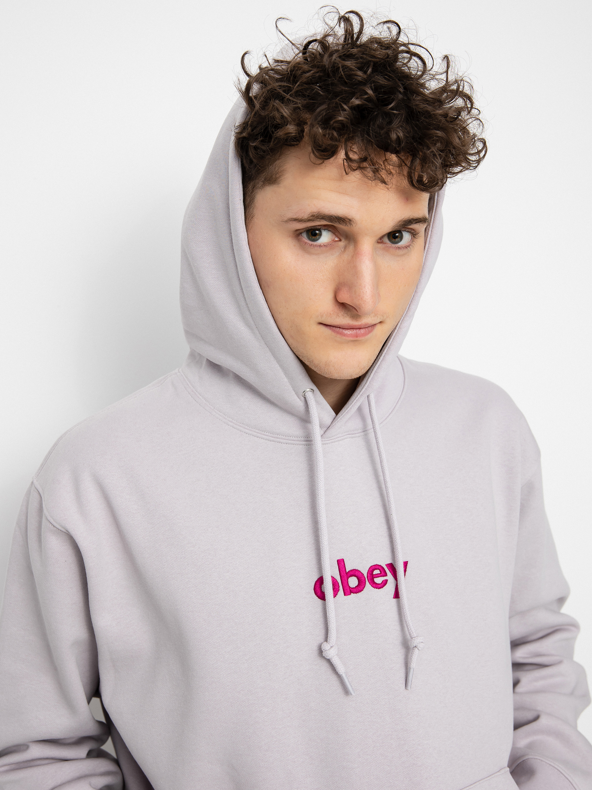 Bluza z kapturem OBEY Lowercase HD (purple paste)