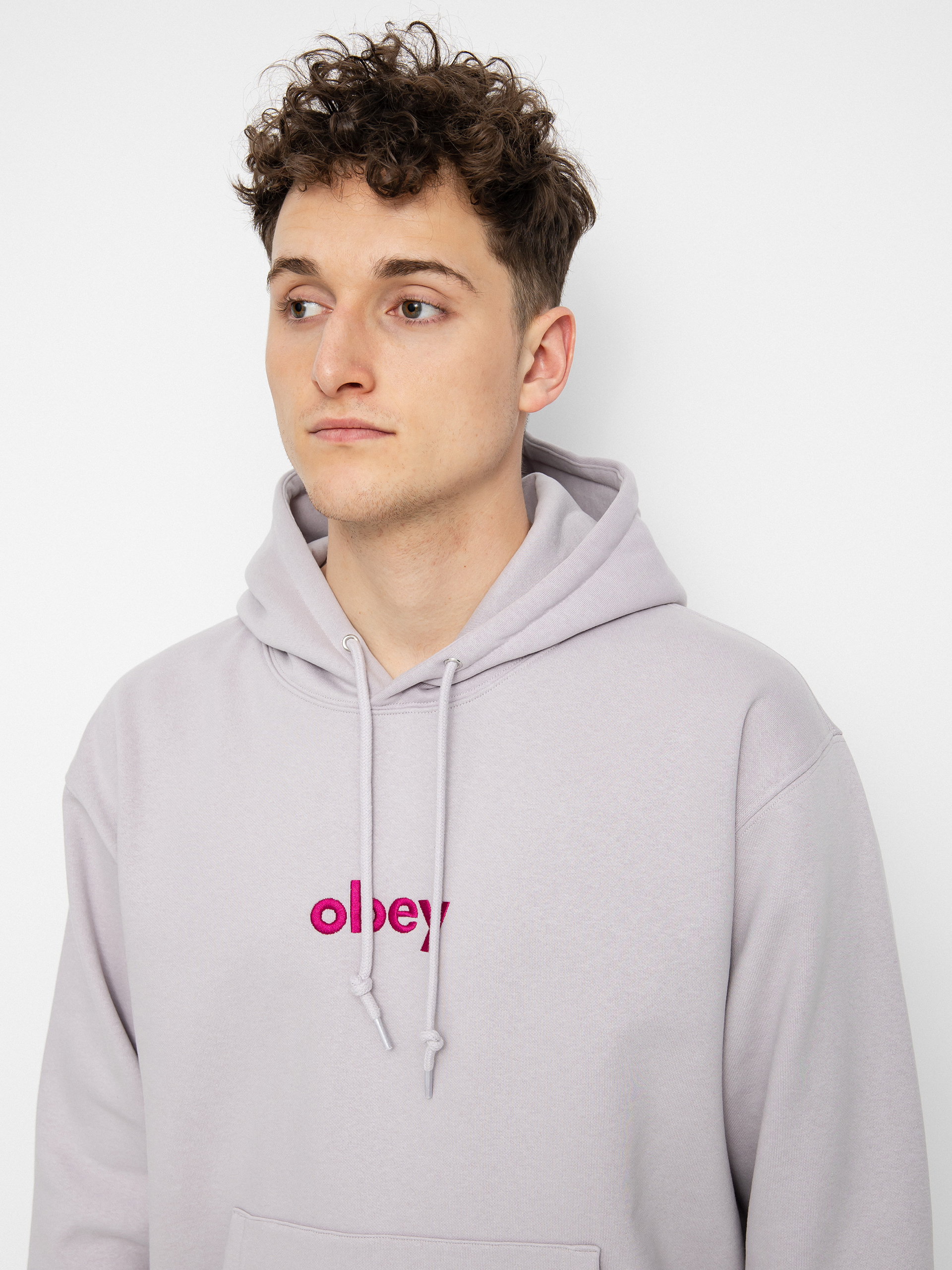 Bluza z kapturem OBEY Lowercase HD (purple paste)