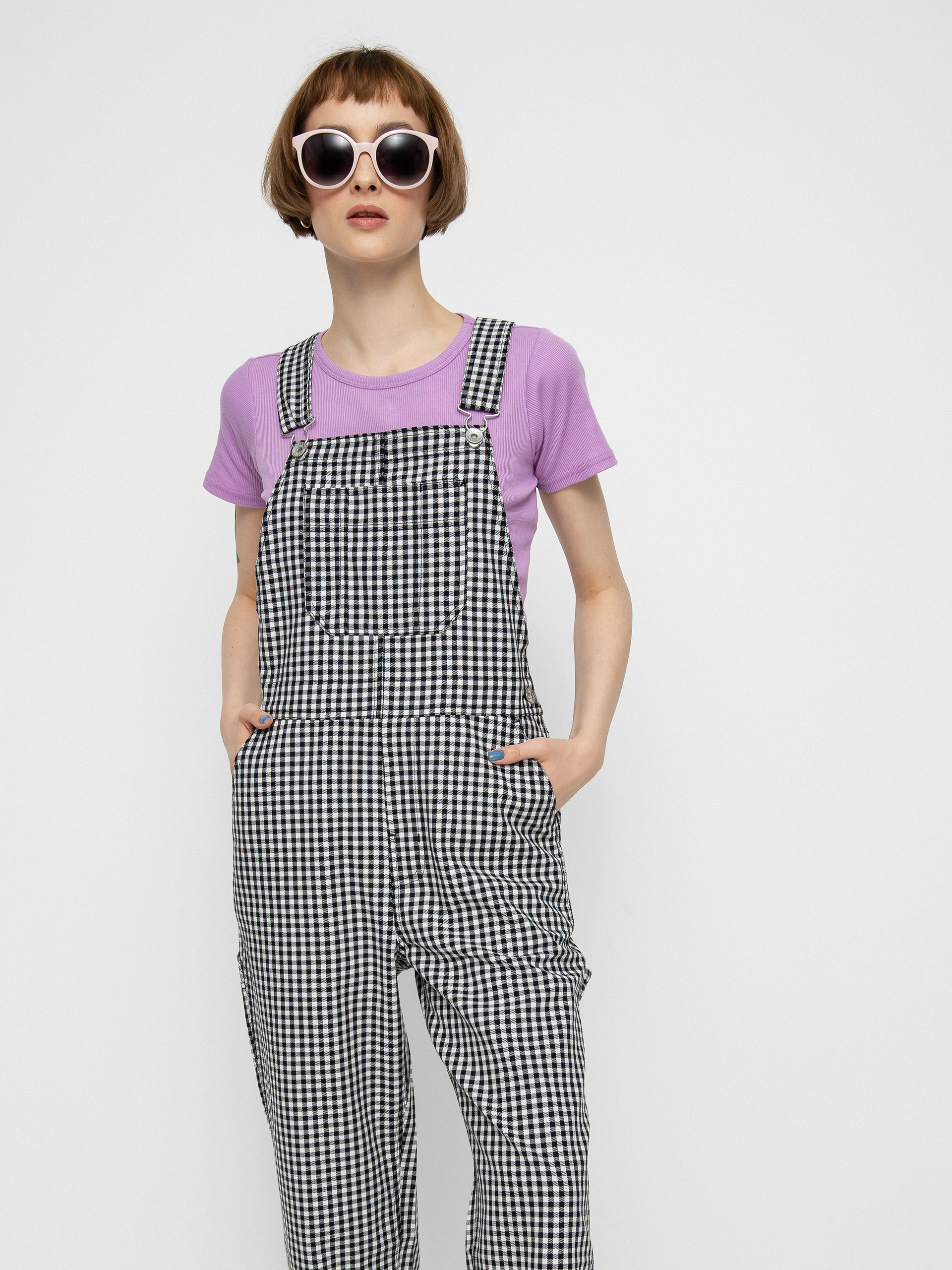 Spodnie Brixton Christina Crop Overall Wmn (black gingham)