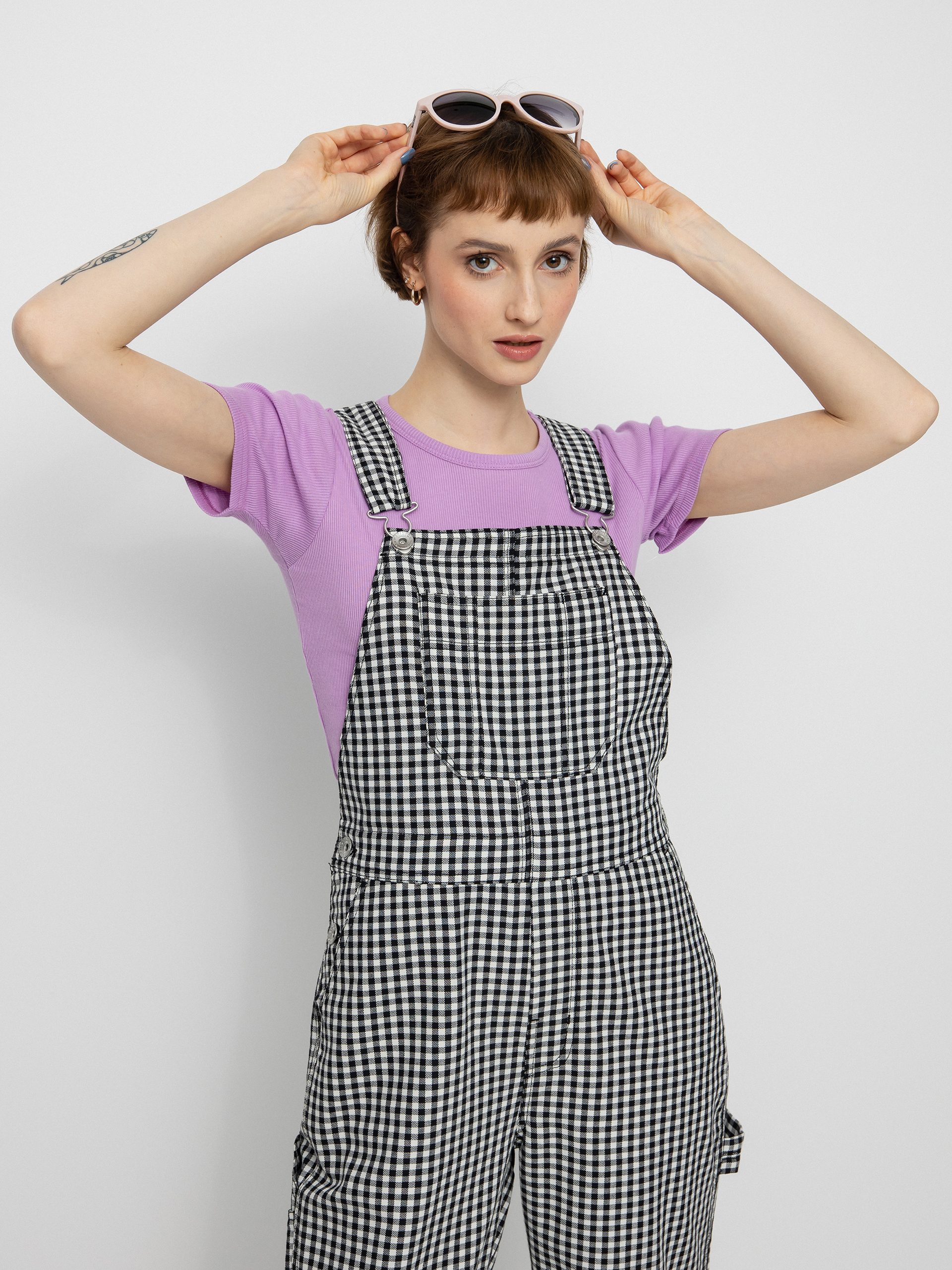 Spodnie Brixton Christina Crop Overall Wmn (black gingham)