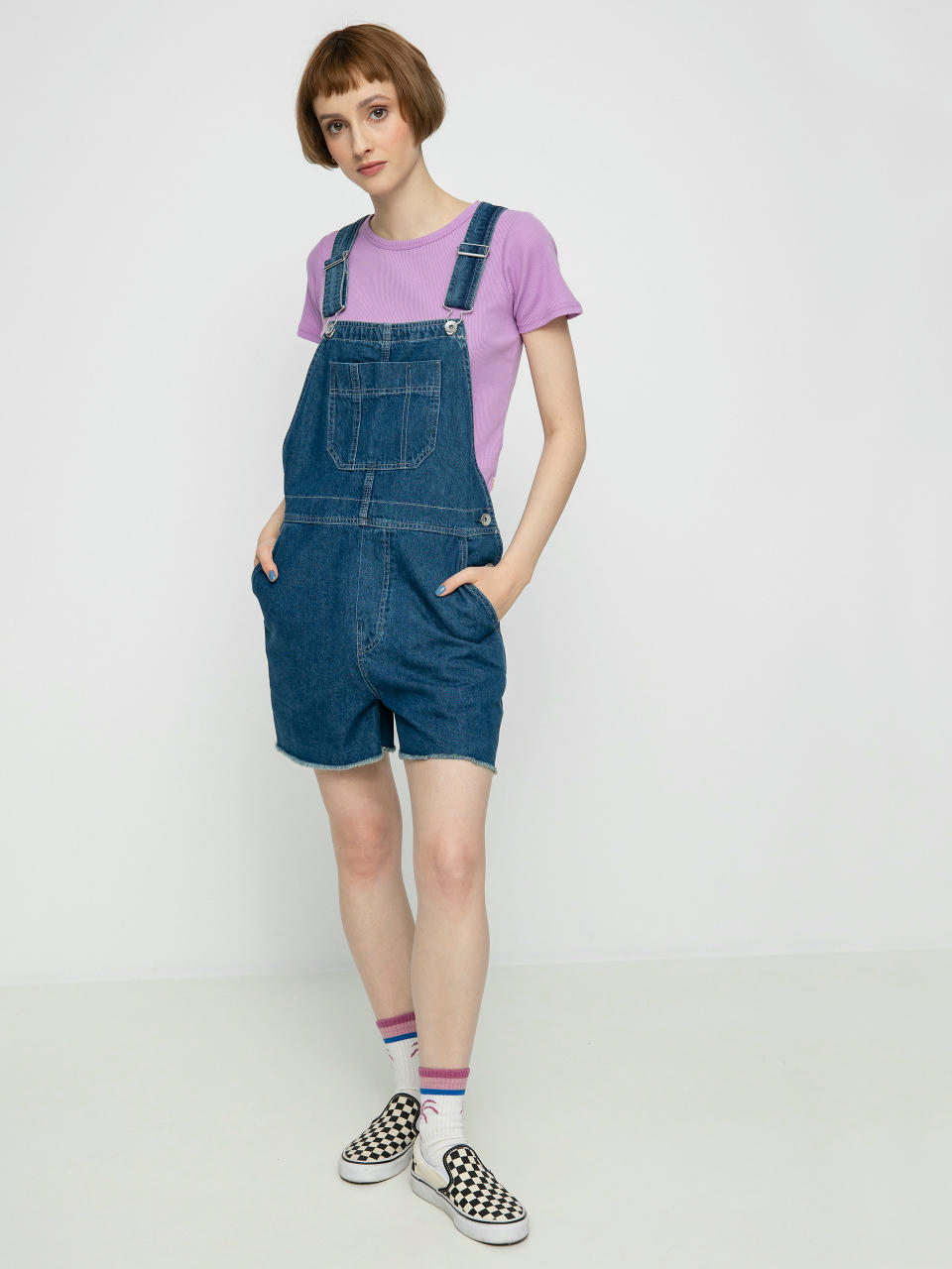 Szorty Brixton Christina Short Overall Wmn (indigo rinse)