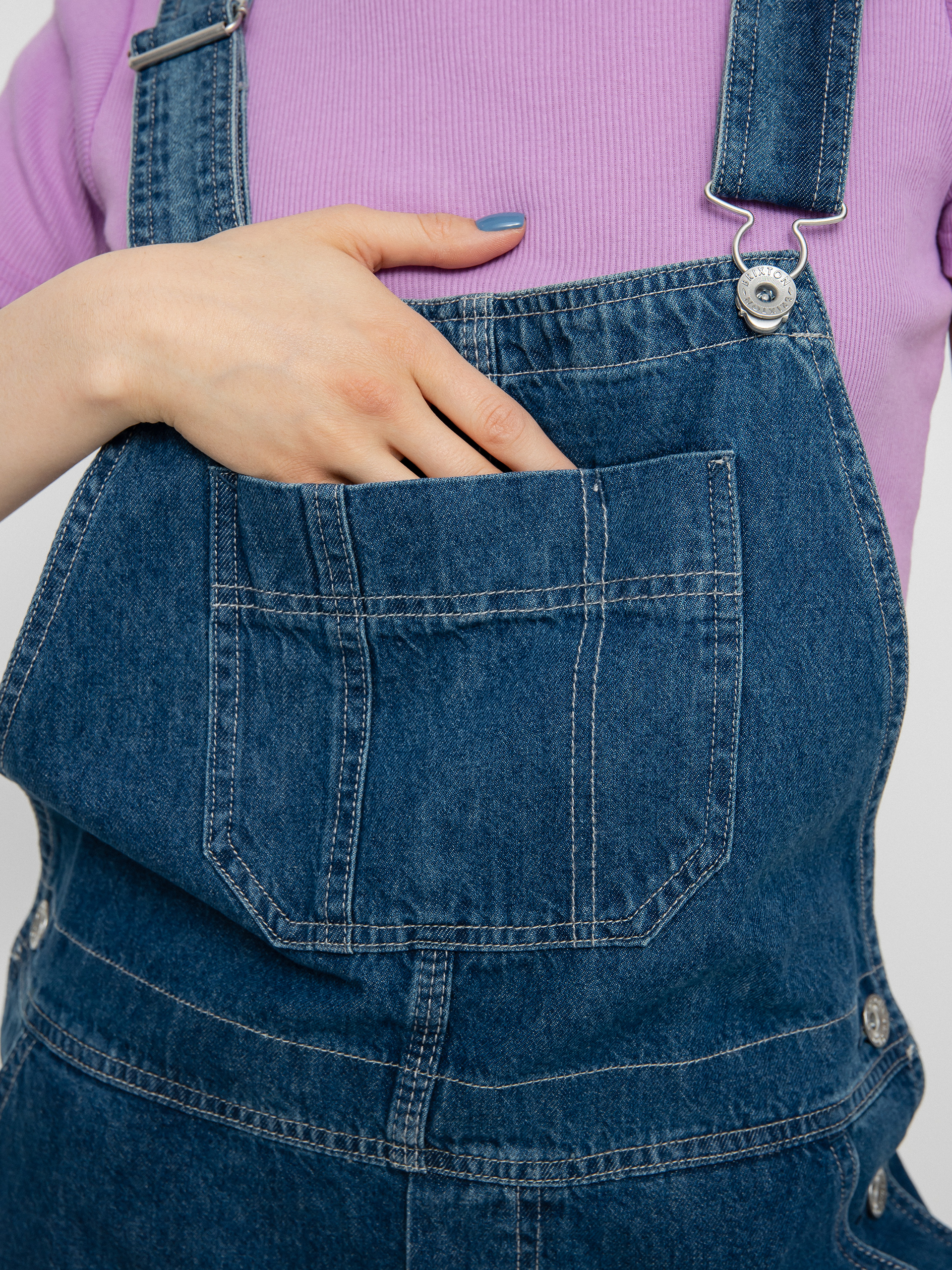 Szorty Brixton Christina Short Overall Wmn (indigo rinse)