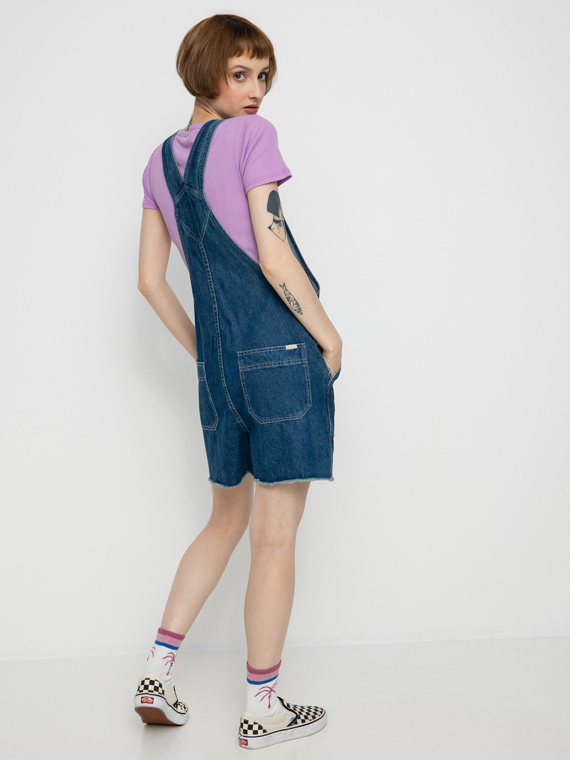 Szorty Brixton Christina Short Overall Wmn (indigo rinse)