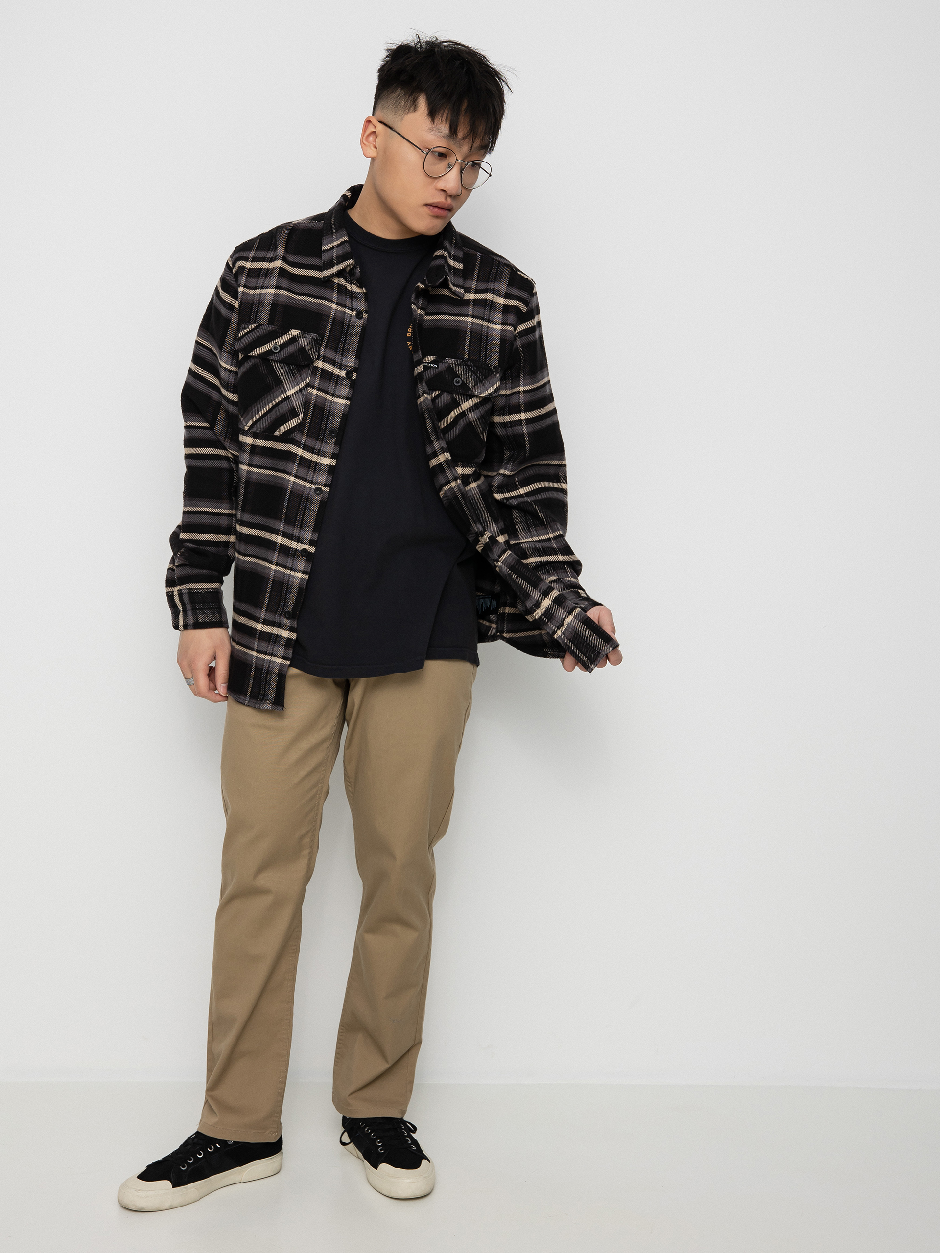 Koszula Brixton Bowery Stretch Flannel Ls (black/charcoal ii)