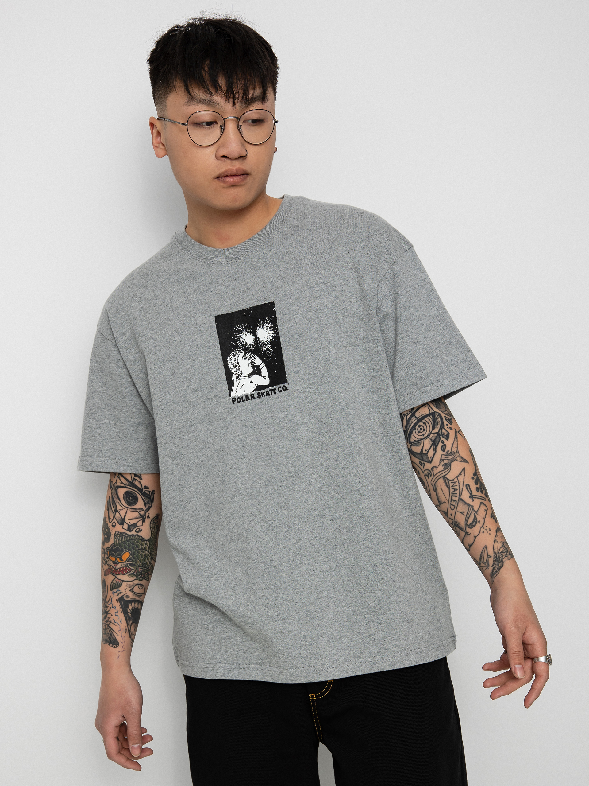 T-shirt Polar Skate Fireworks (heather grey)