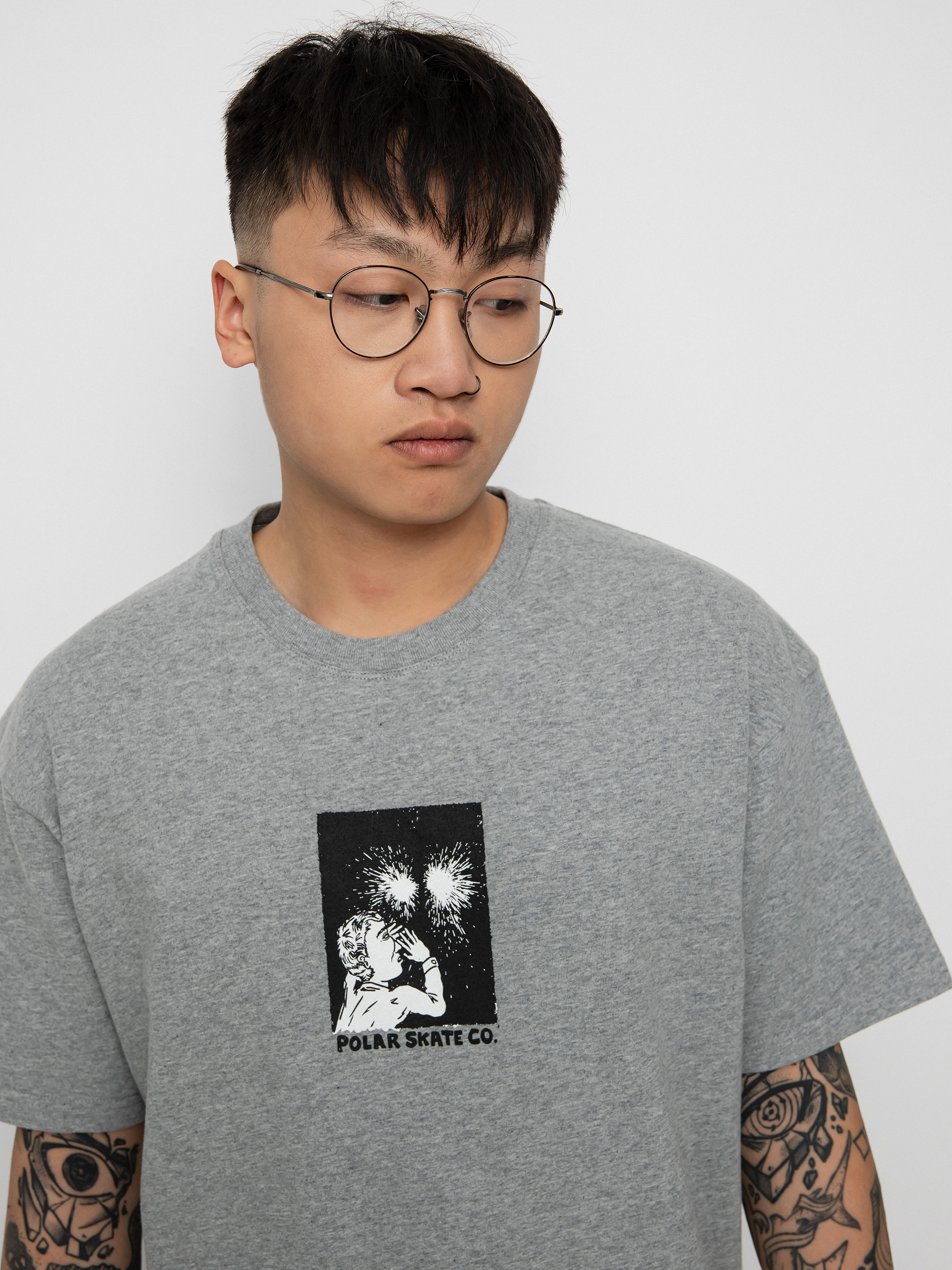T-shirt Polar Skate Fireworks (heather grey)
