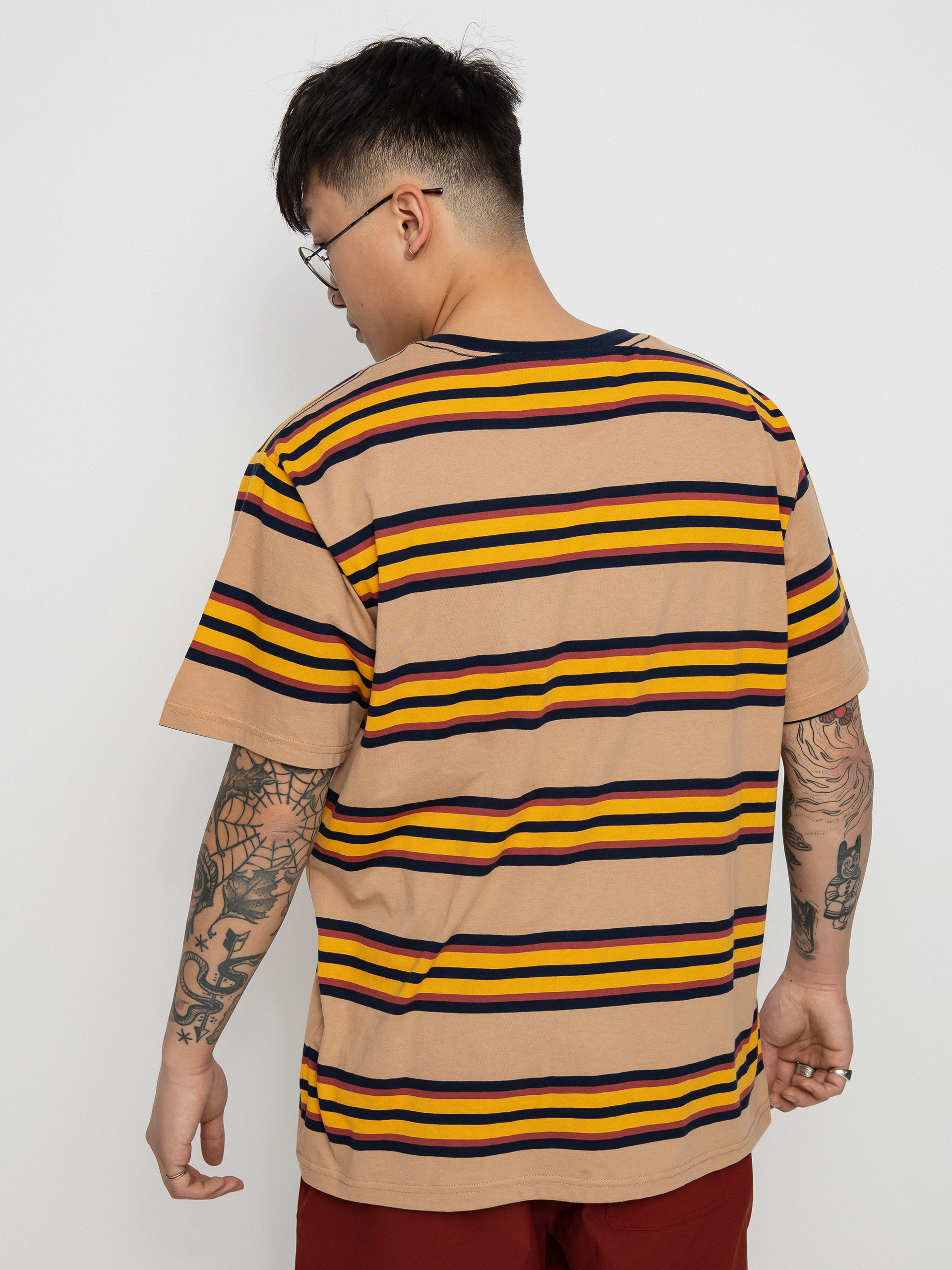 T-shirt Brixton Hilt Shield Knit (tan/golden glow/navy)