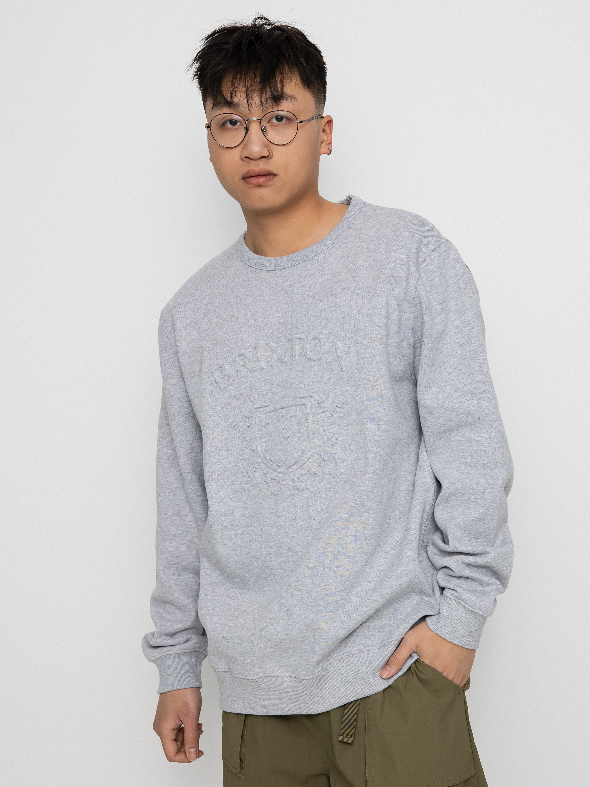 Bluza Brixton Lion Crest Crew (heather grey)