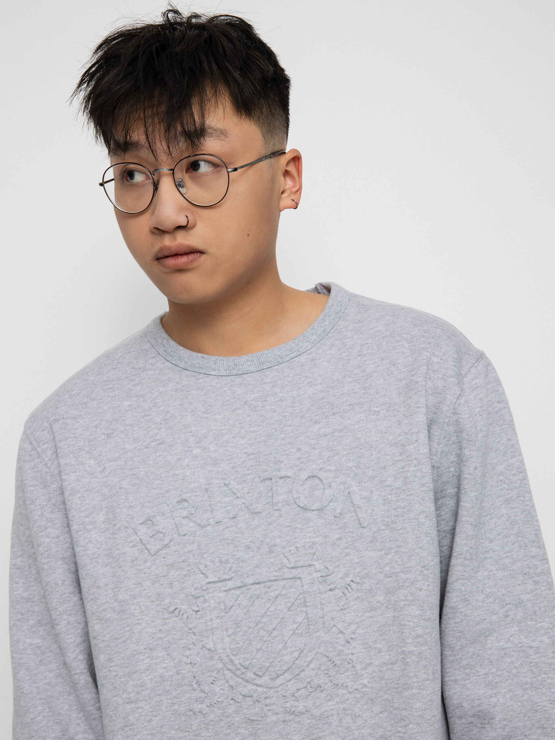 Bluza Brixton Lion Crest Crew (heather grey)