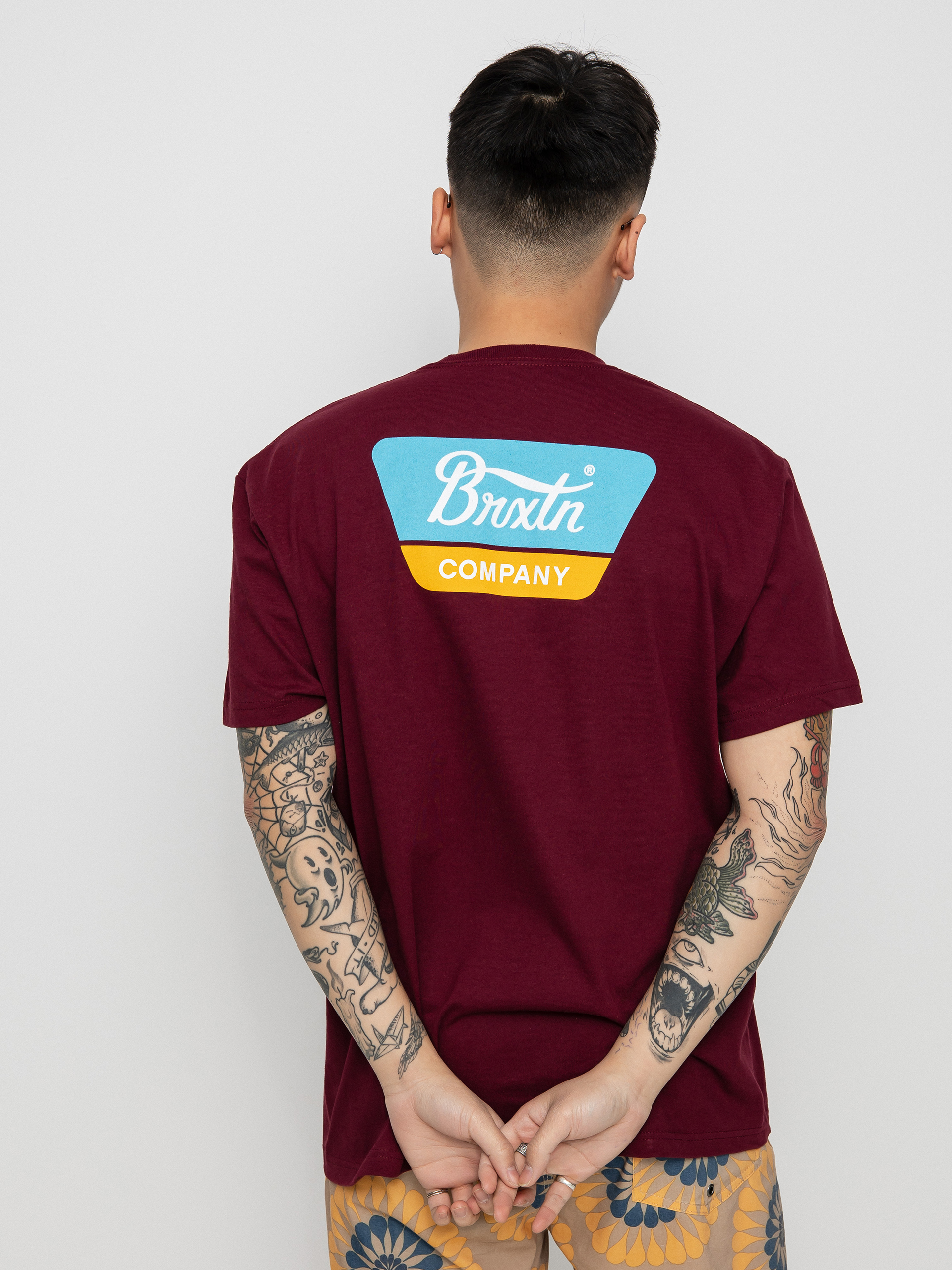T-shirt Brixton Linwood (burgundy/teal)