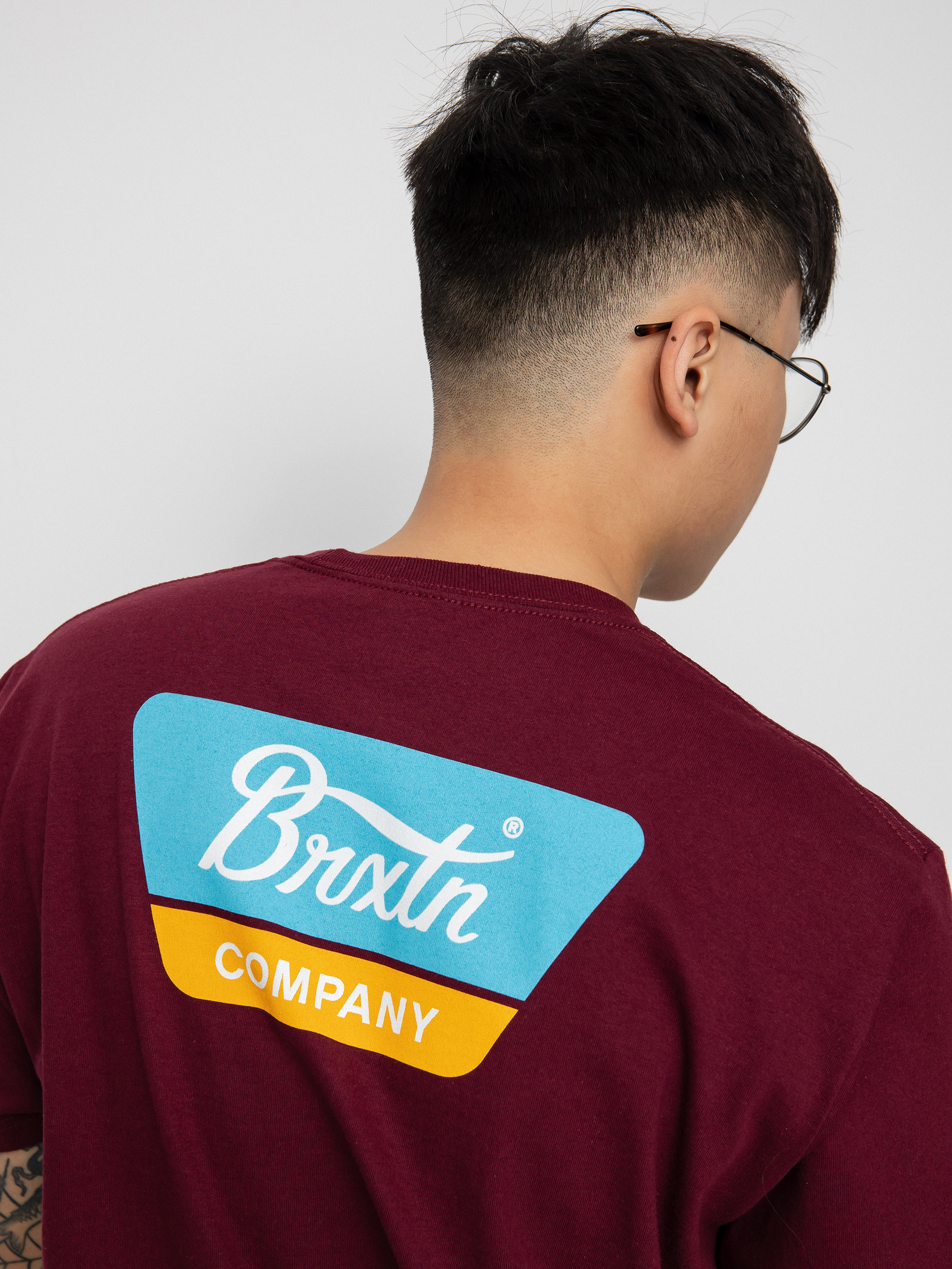 T-shirt Brixton Linwood (burgundy/teal)