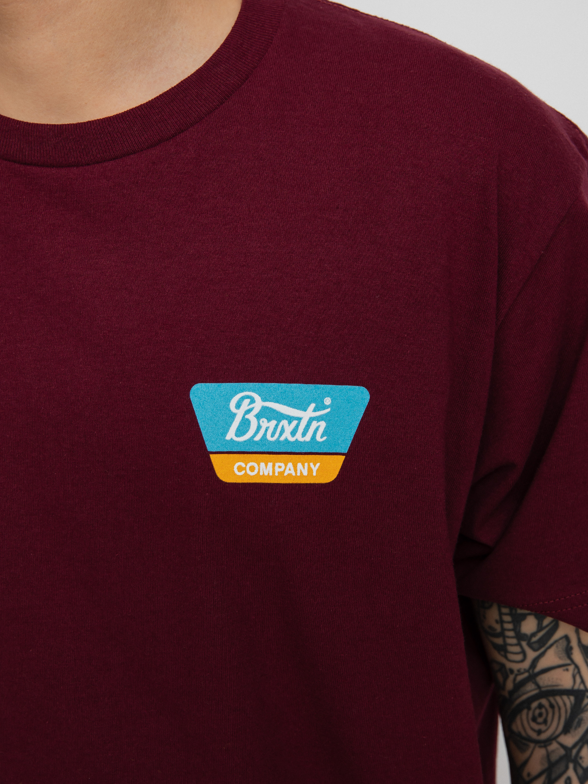 T-shirt Brixton Linwood (burgundy/teal)