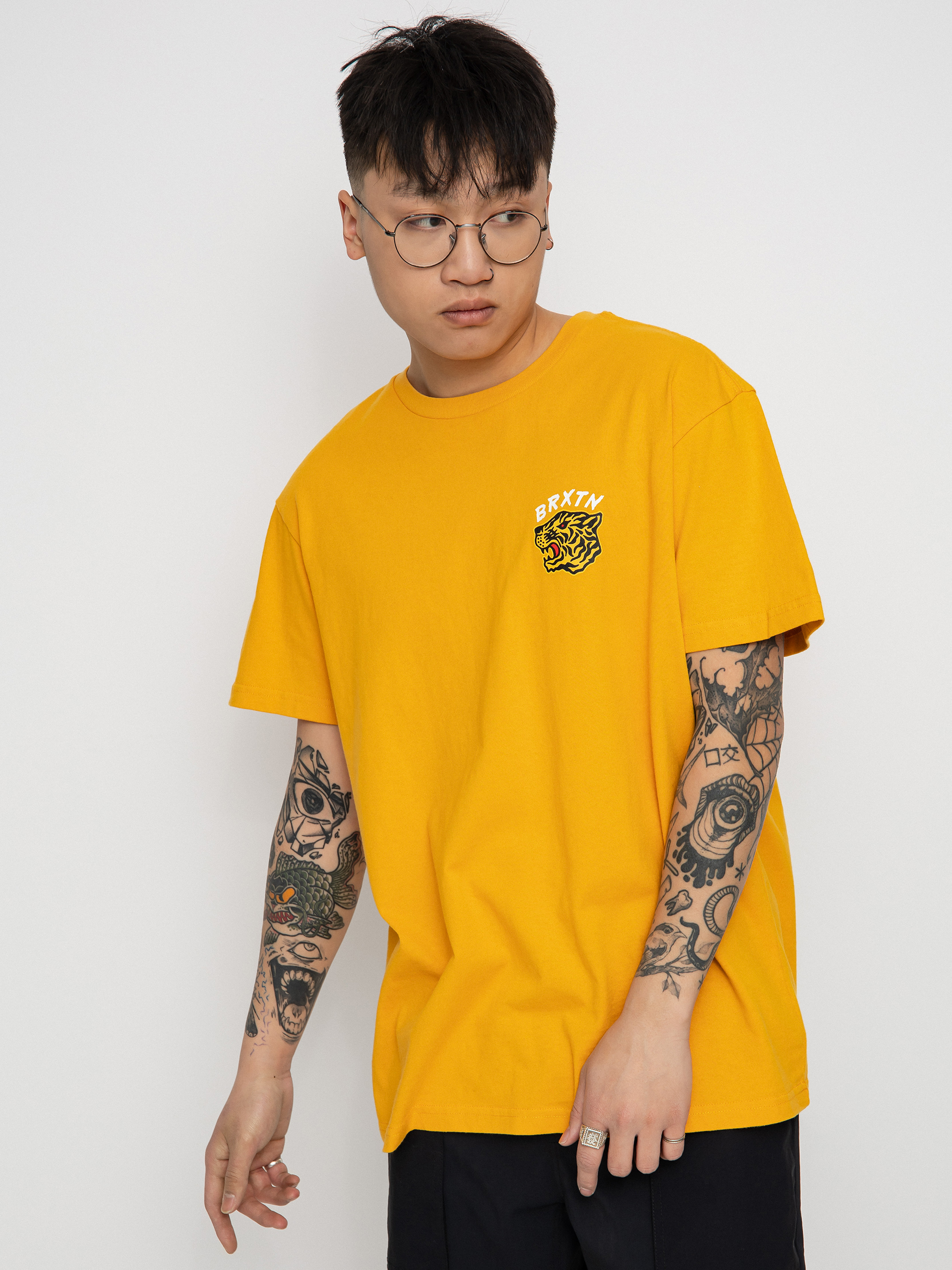 T-shirt Brixton Kit (golden glow worn wash)