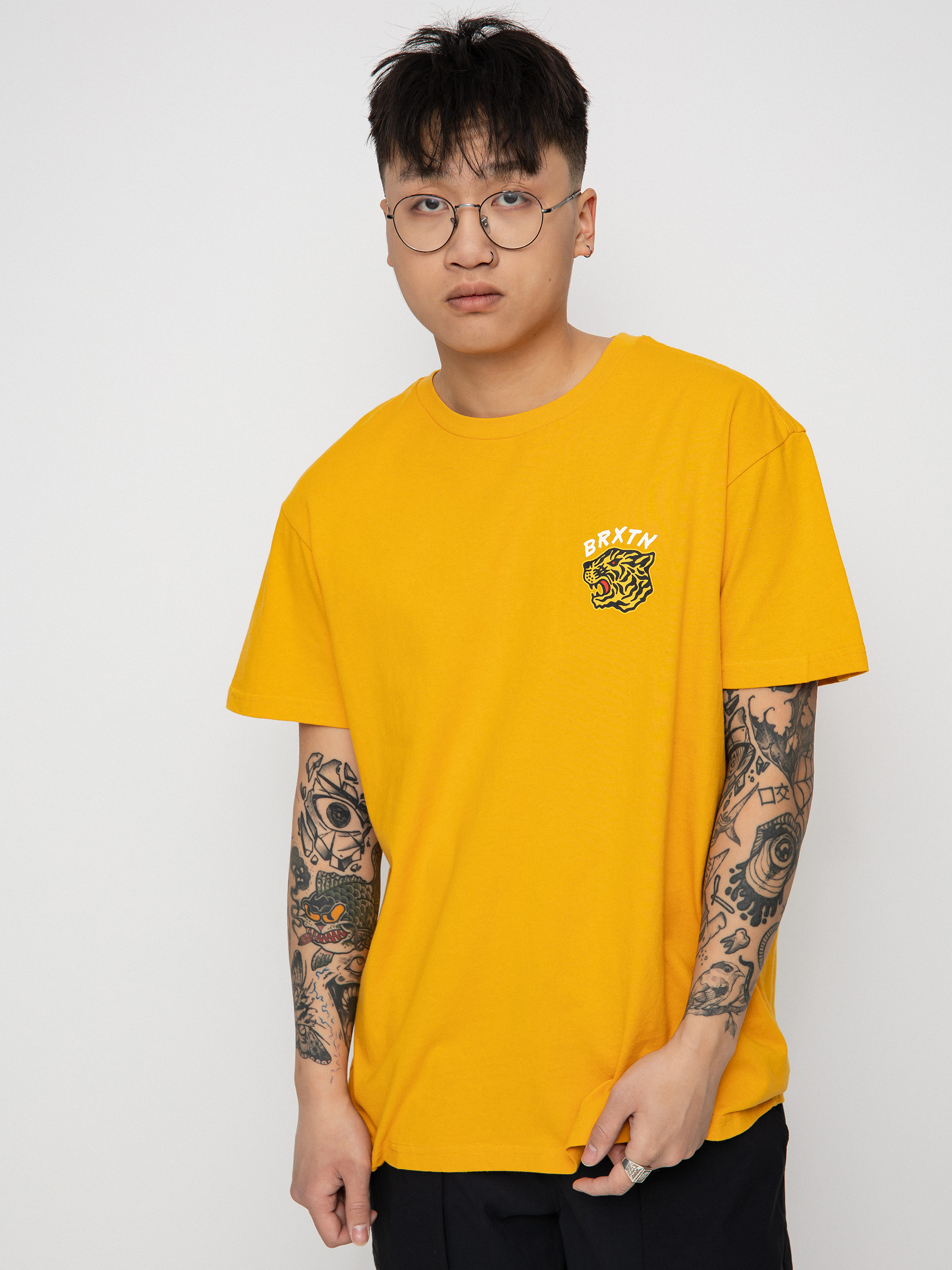 T-shirt Brixton Kit (golden glow worn wash)