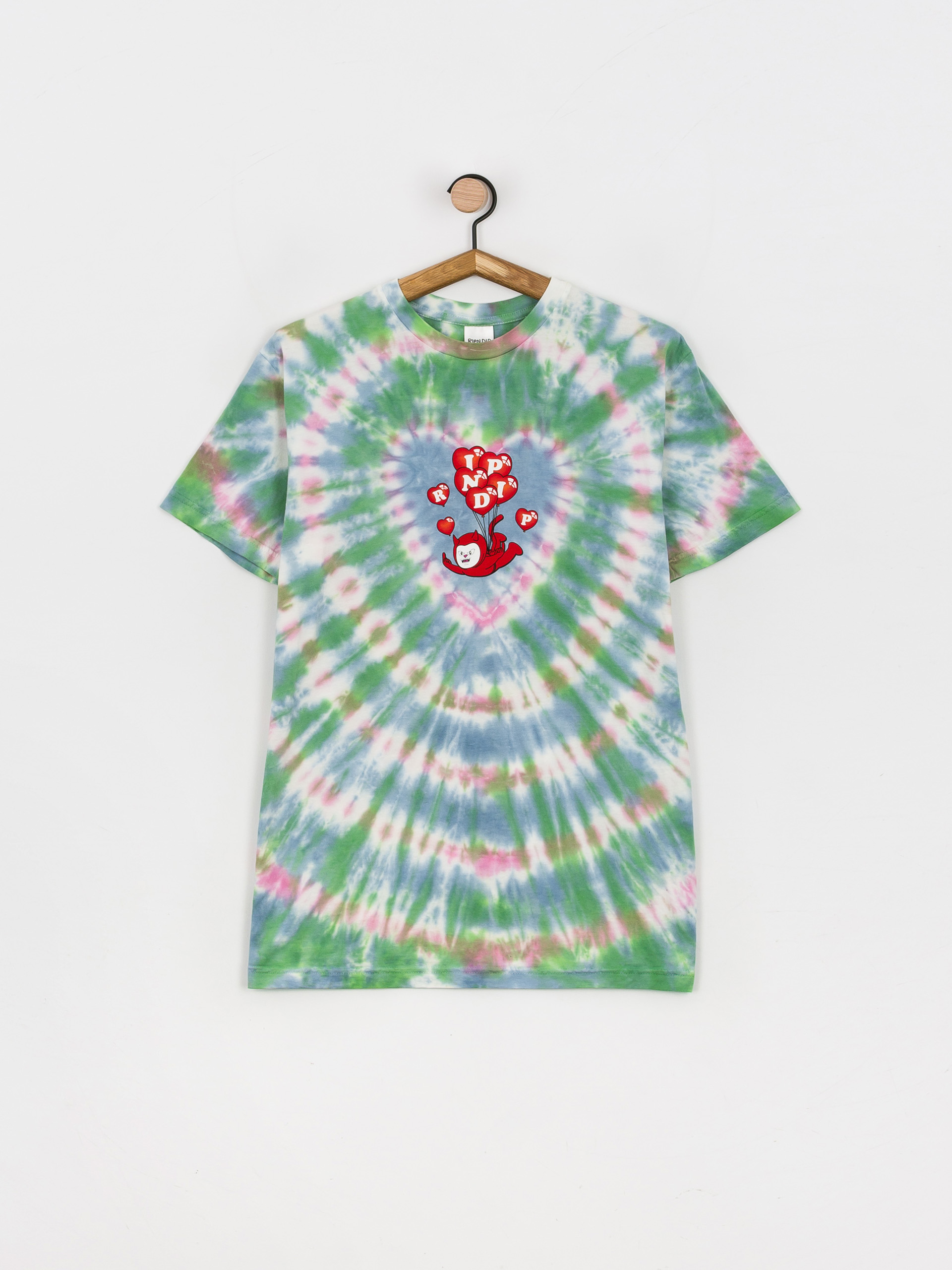 T-shirt RipNDip Cupids Nightmare (blue/pink heart dye)