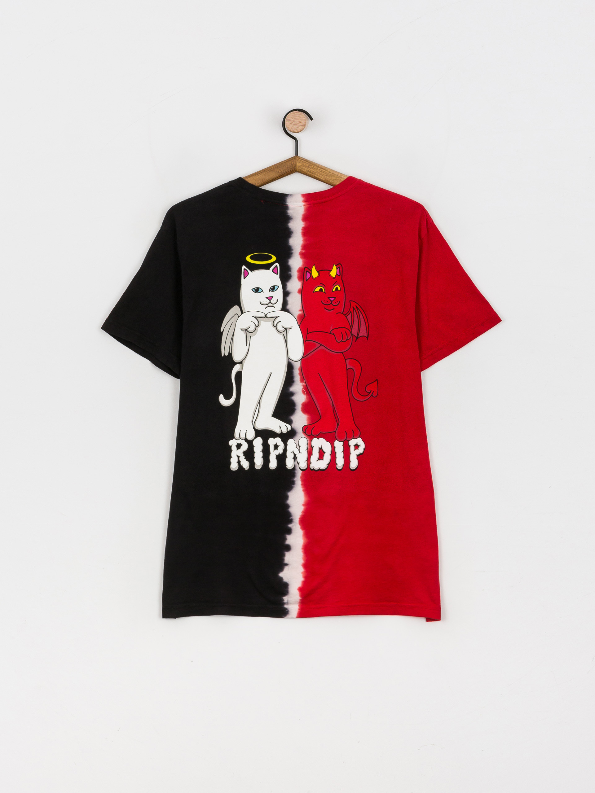 T-shirt RipNDip Angel / Devil (red/black split dye)