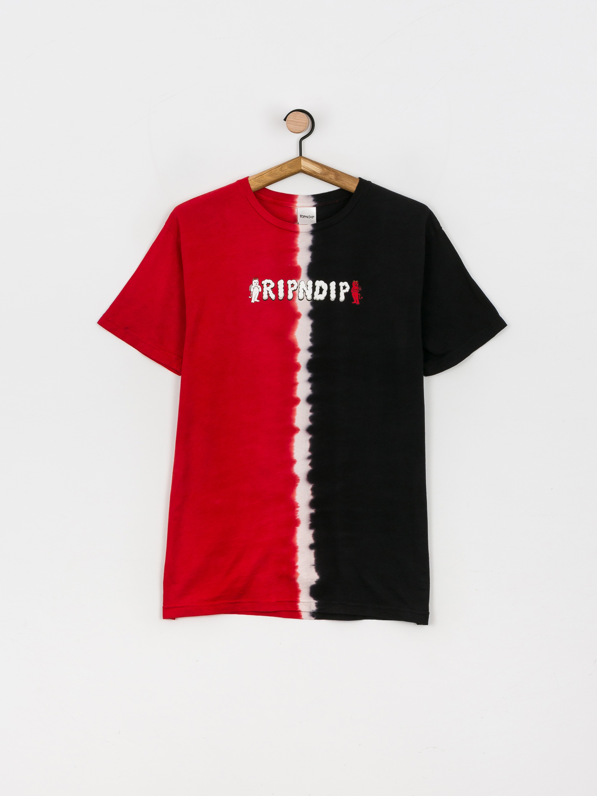 T-shirt RipNDip Angel / Devil (red/black split dye)