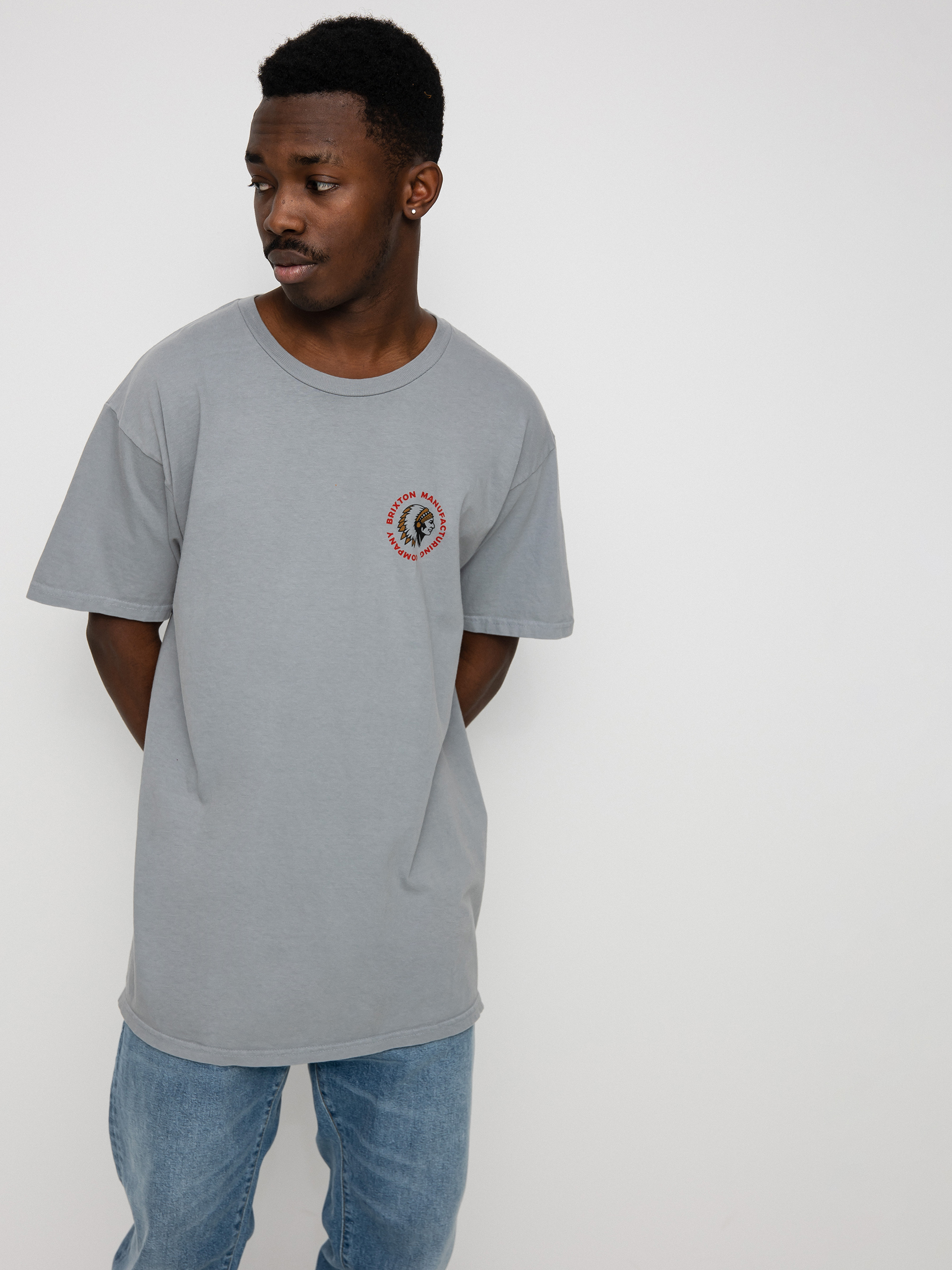 T-shirt Brixton Rival Stamp (haze garment dye)