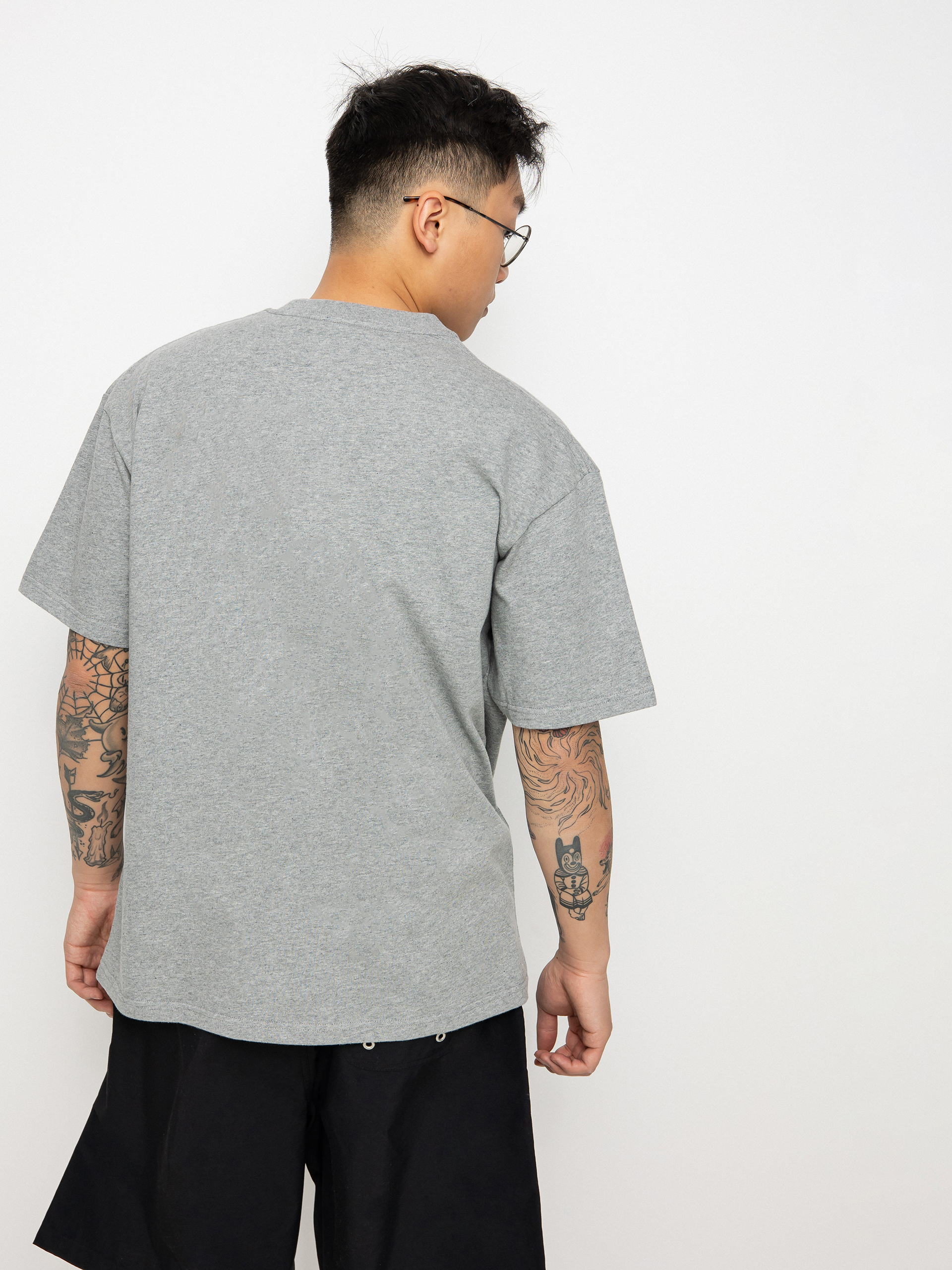 T-shirt Polar Skate Vertical Logo (heather grey)