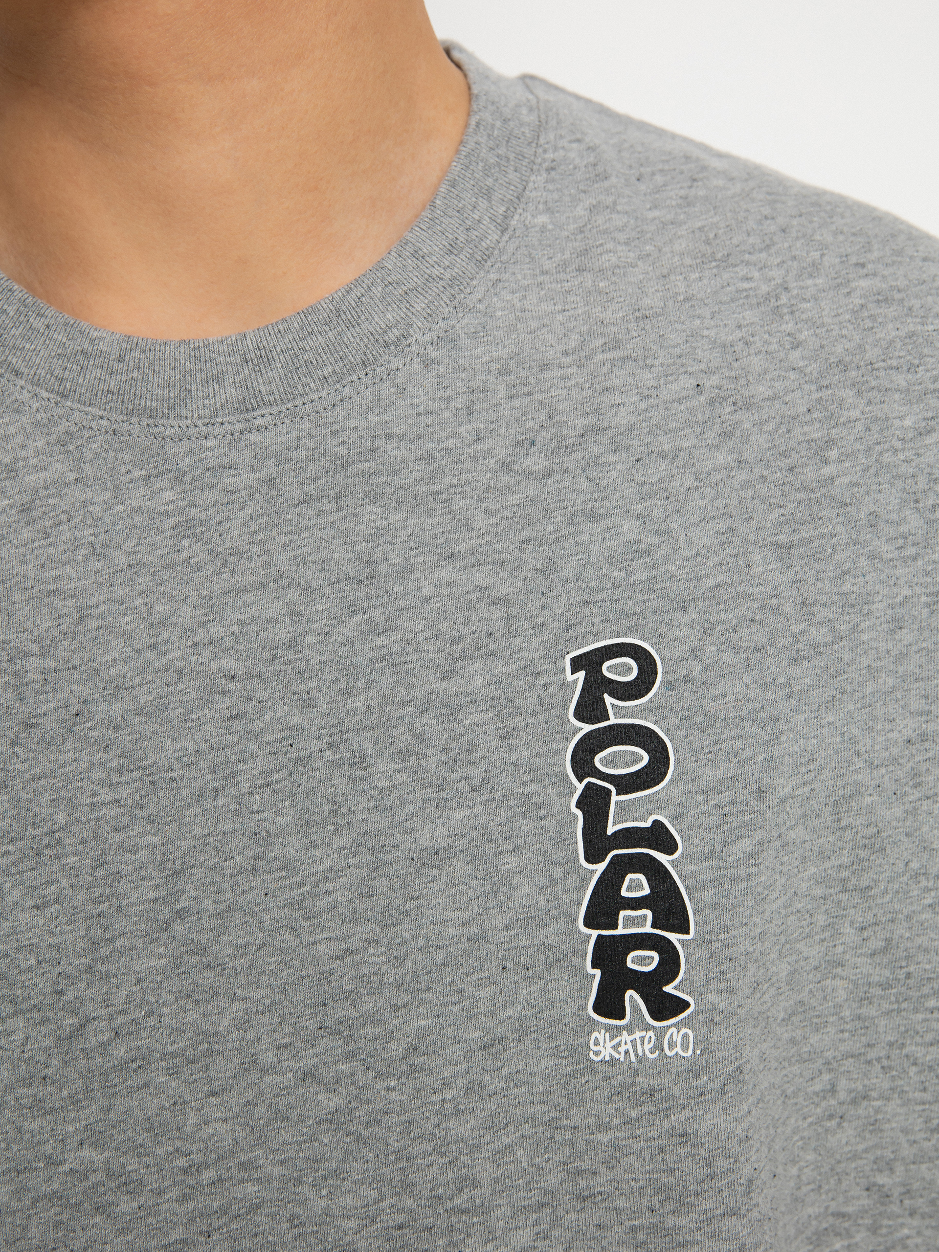 T-shirt Polar Skate Vertical Logo (heather grey)