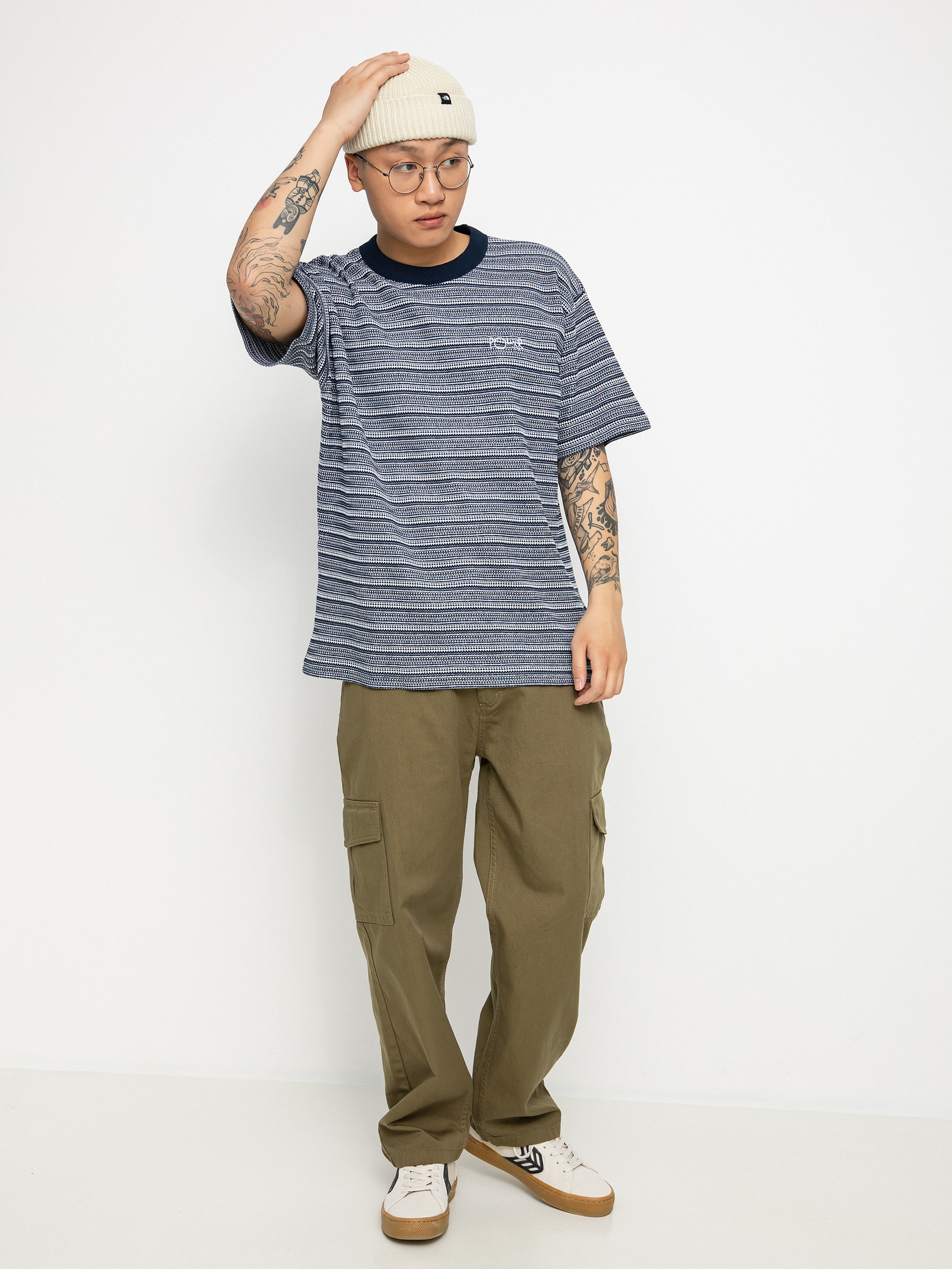 T-shirt Polar Skate Stripe Shin (navy)