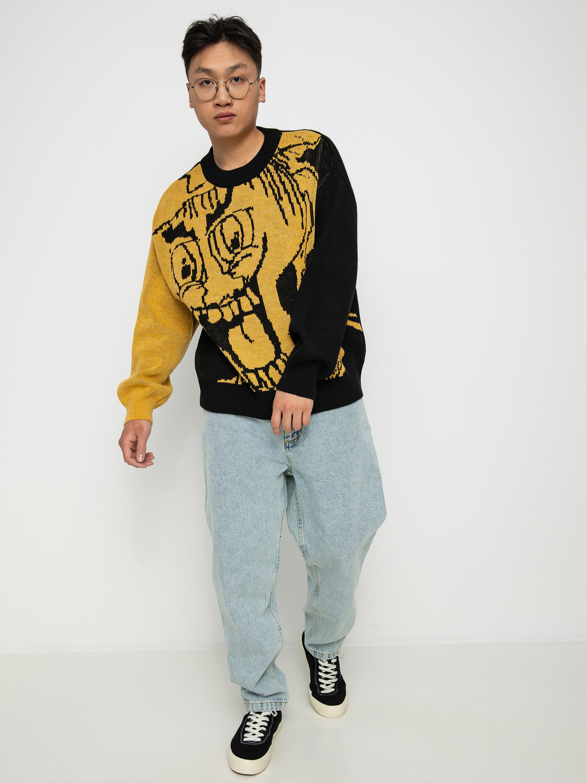 Sweter Polar Skate Emile Knit (black/yellow)