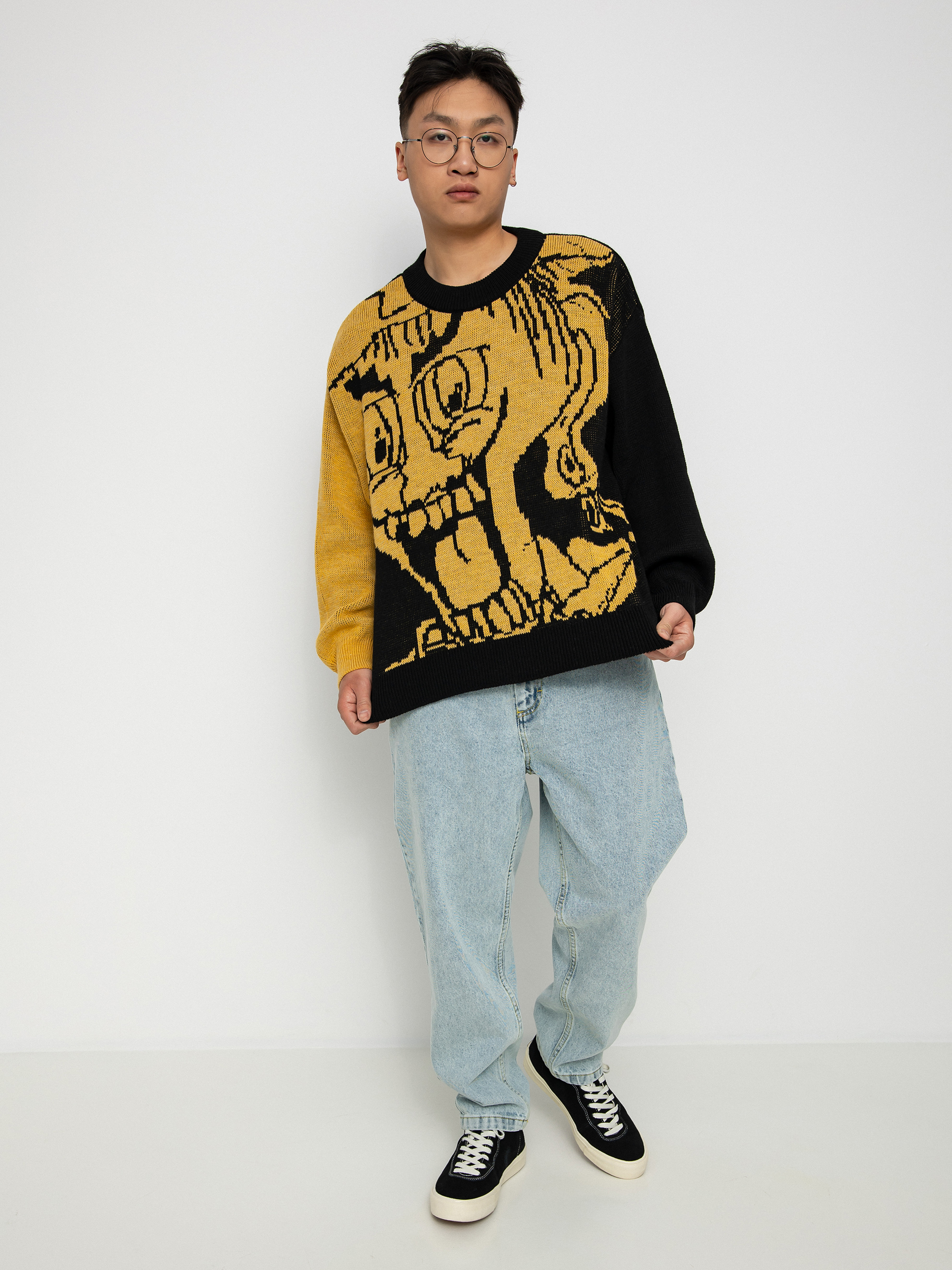 Sweter Polar Skate Emile Knit (black/yellow)