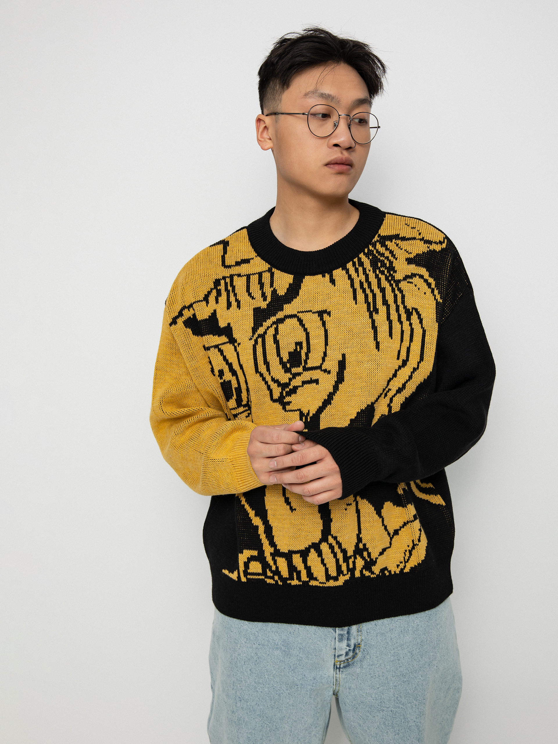 Sweter Polar Skate Emile Knit (black/yellow)