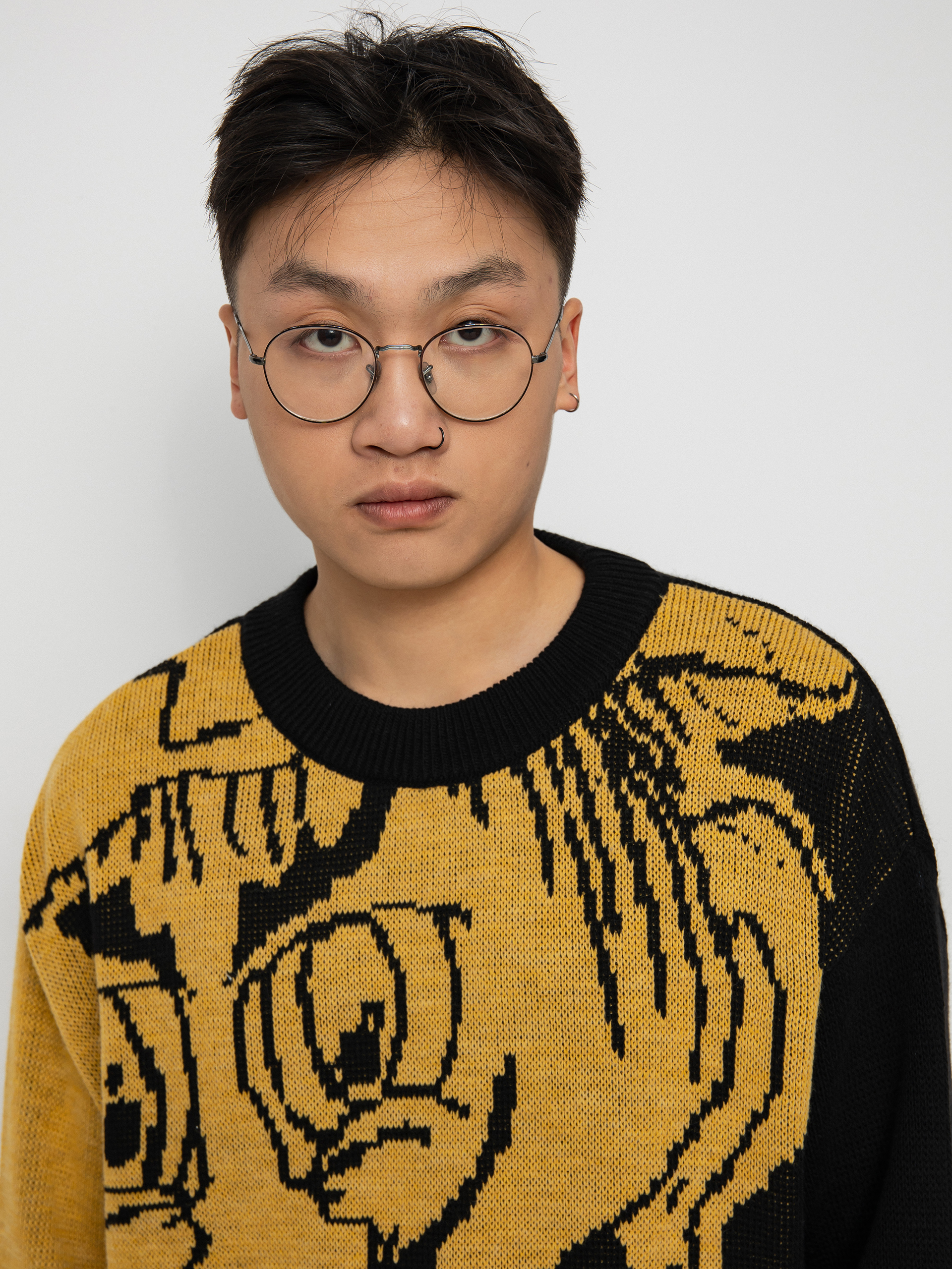 Sweter Polar Skate Emile Knit (black/yellow)