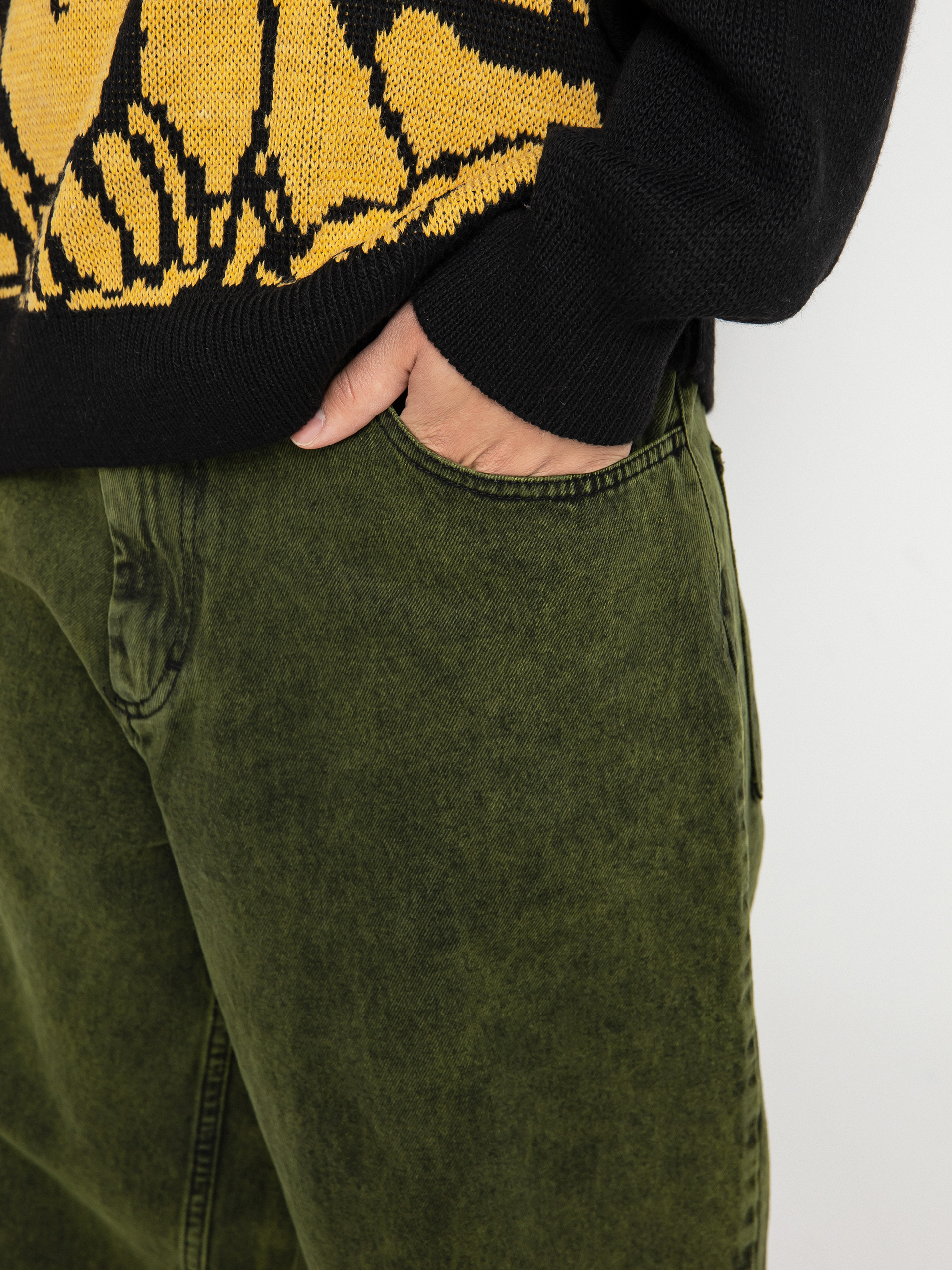 polar big boy green black 旧ロゴ Miniramp Skateshop spodnie Polar Big Boy Pants (Green/Black)