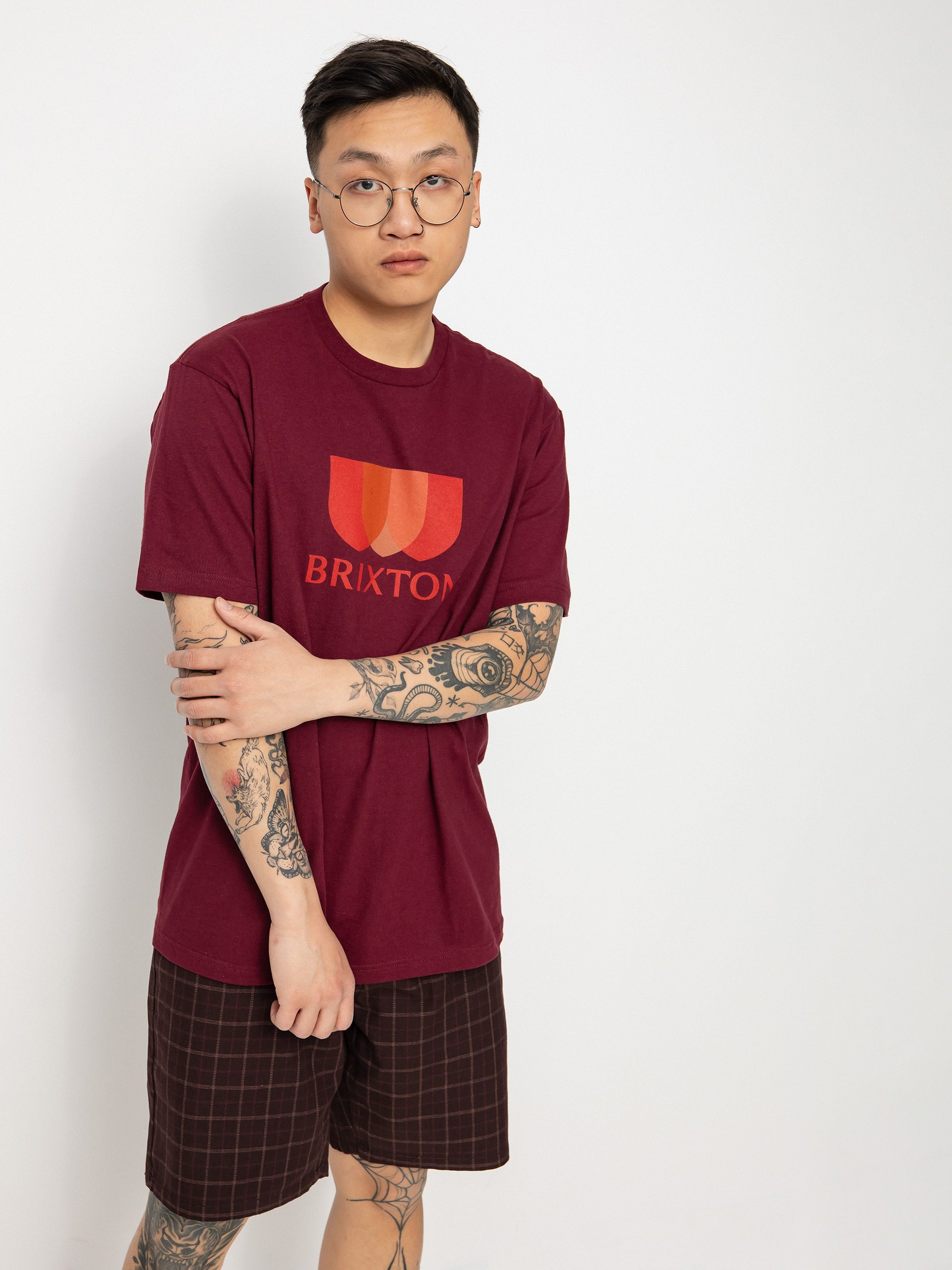 T-shirt Brixton Alton Solid (burgundy)
