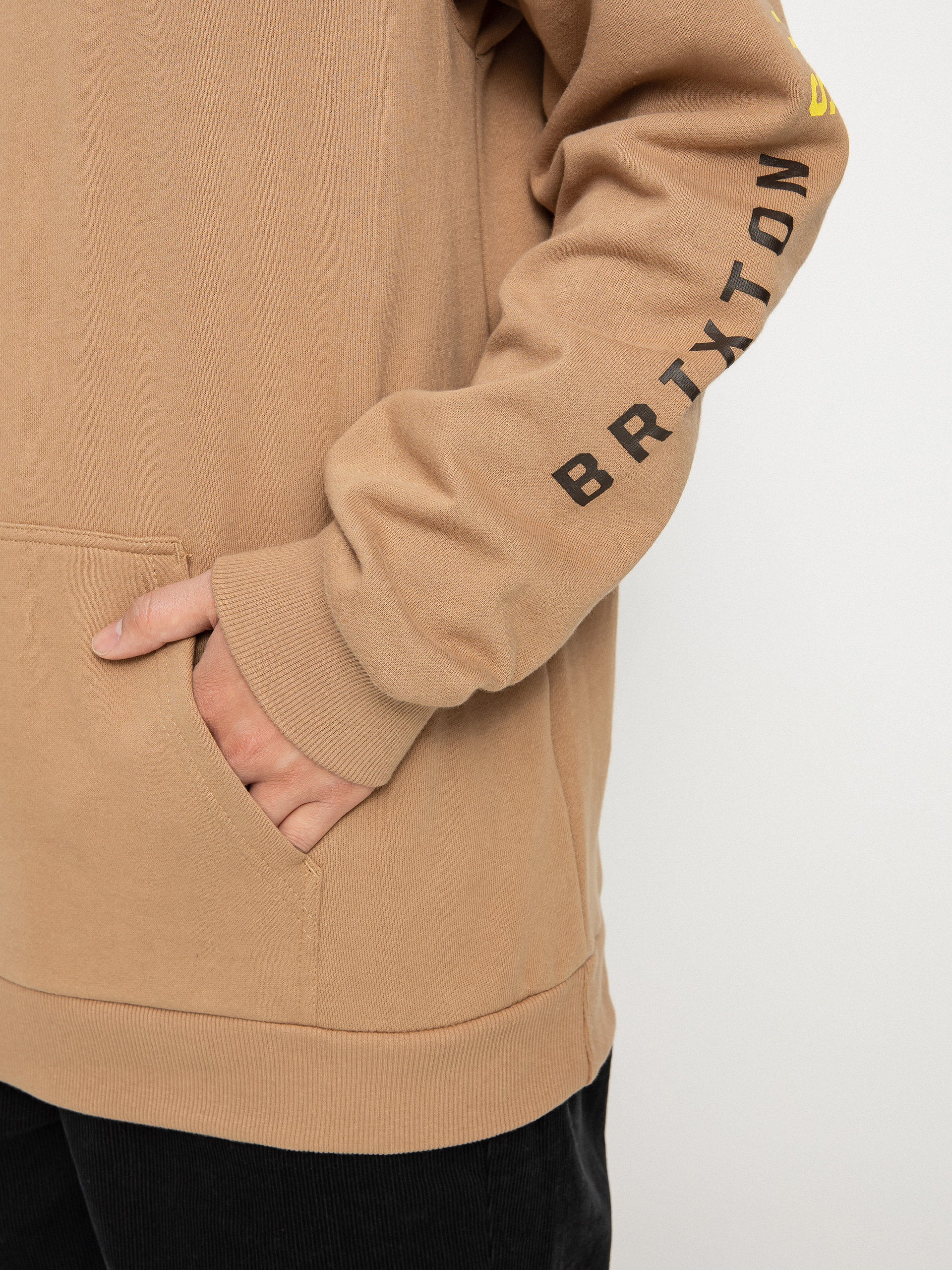 Bluza z kapturem Brixton Crest HD (mojave/deep brown/limelight)