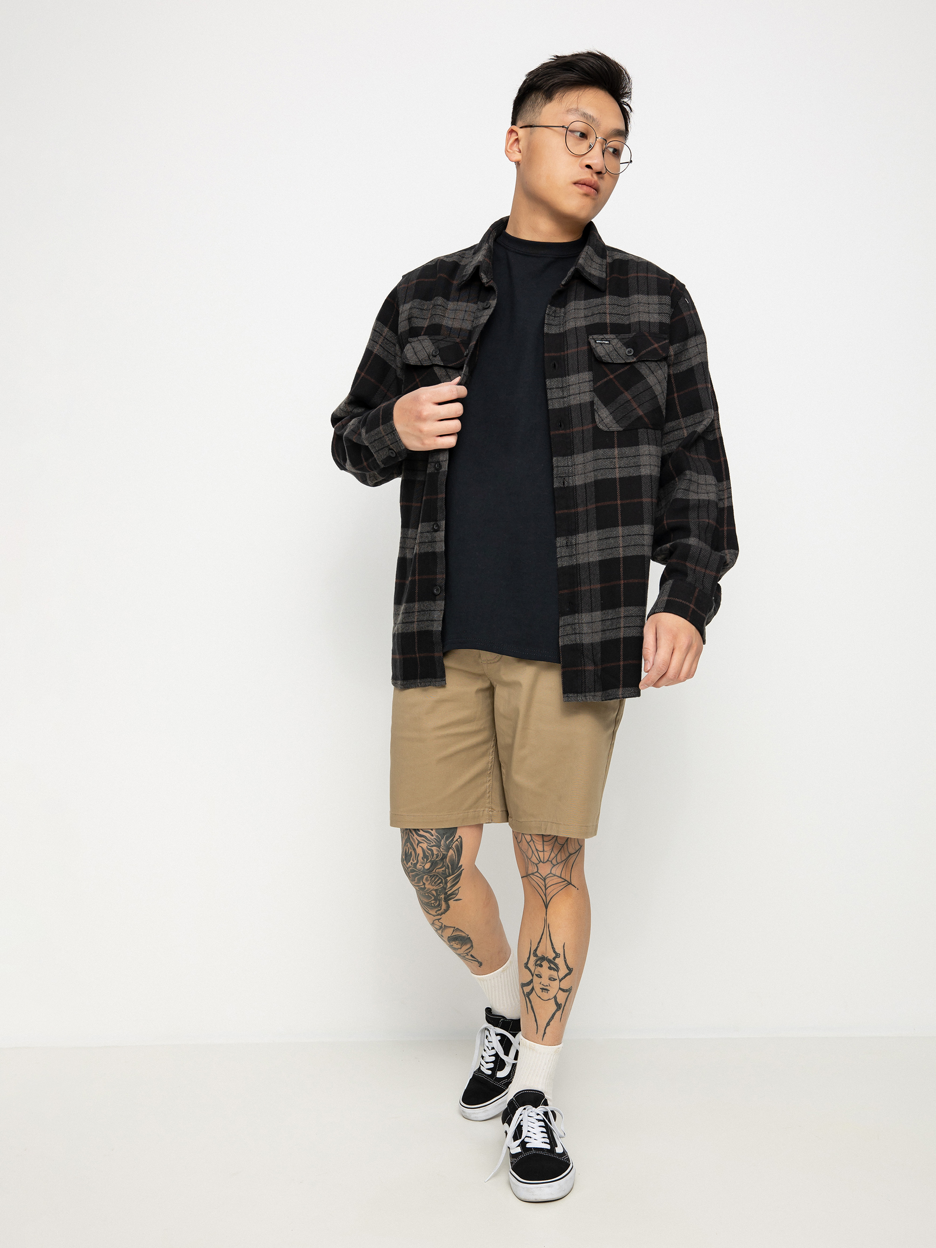 Koszula Brixton Bowery Flannel (black/charcoal)