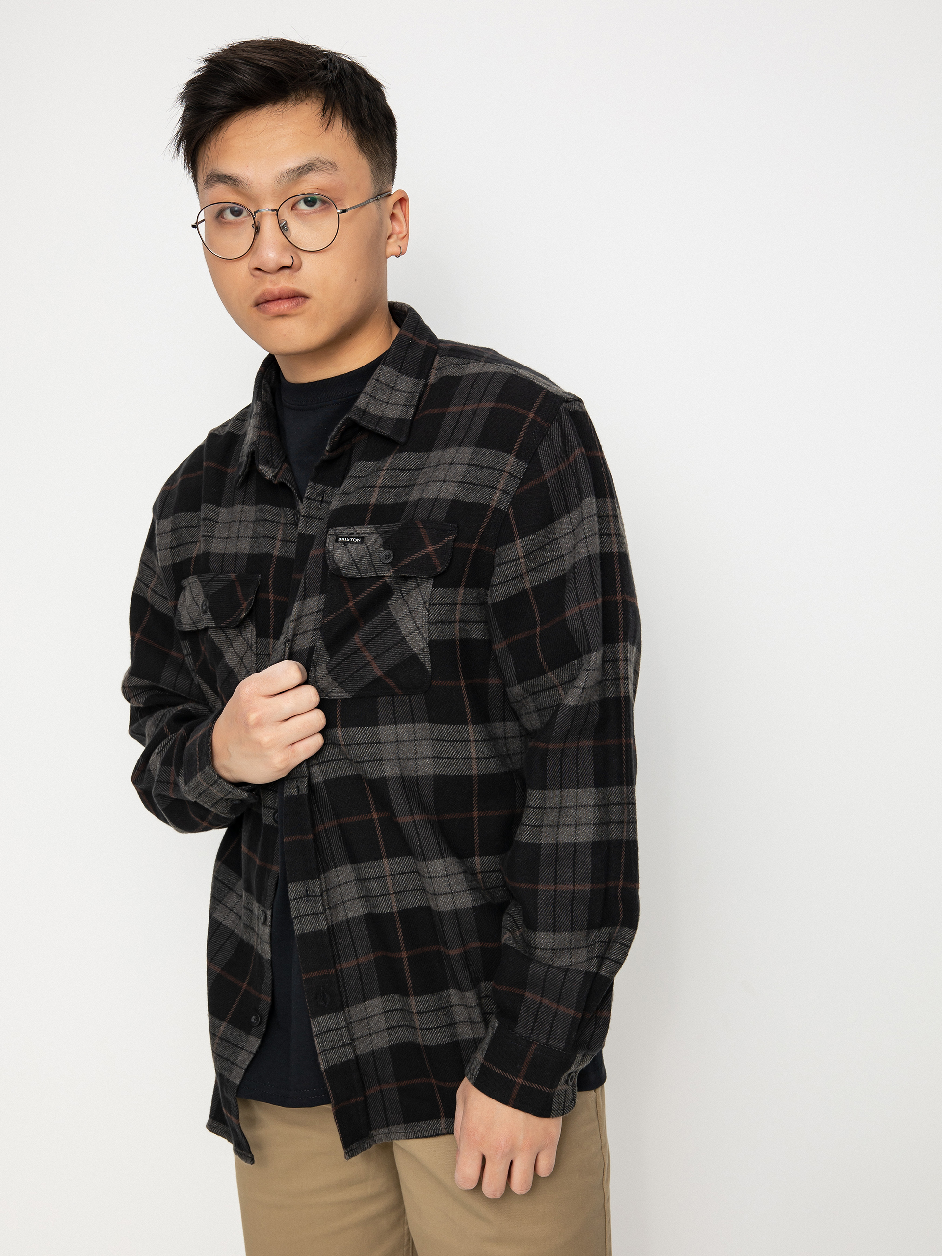 Koszula Brixton Bowery Flannel (black/charcoal)
