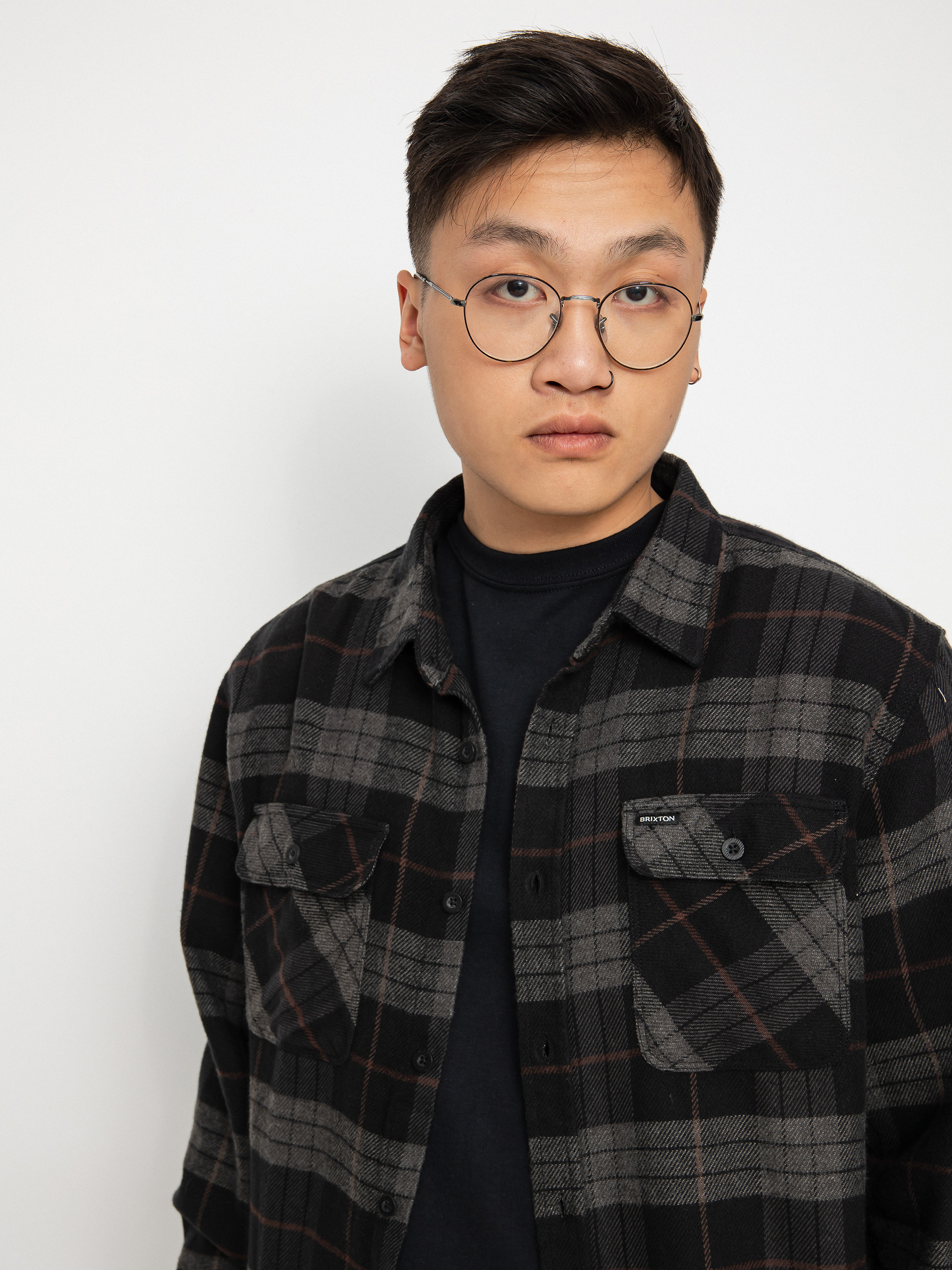 Koszula Brixton Bowery Flannel (black/charcoal)