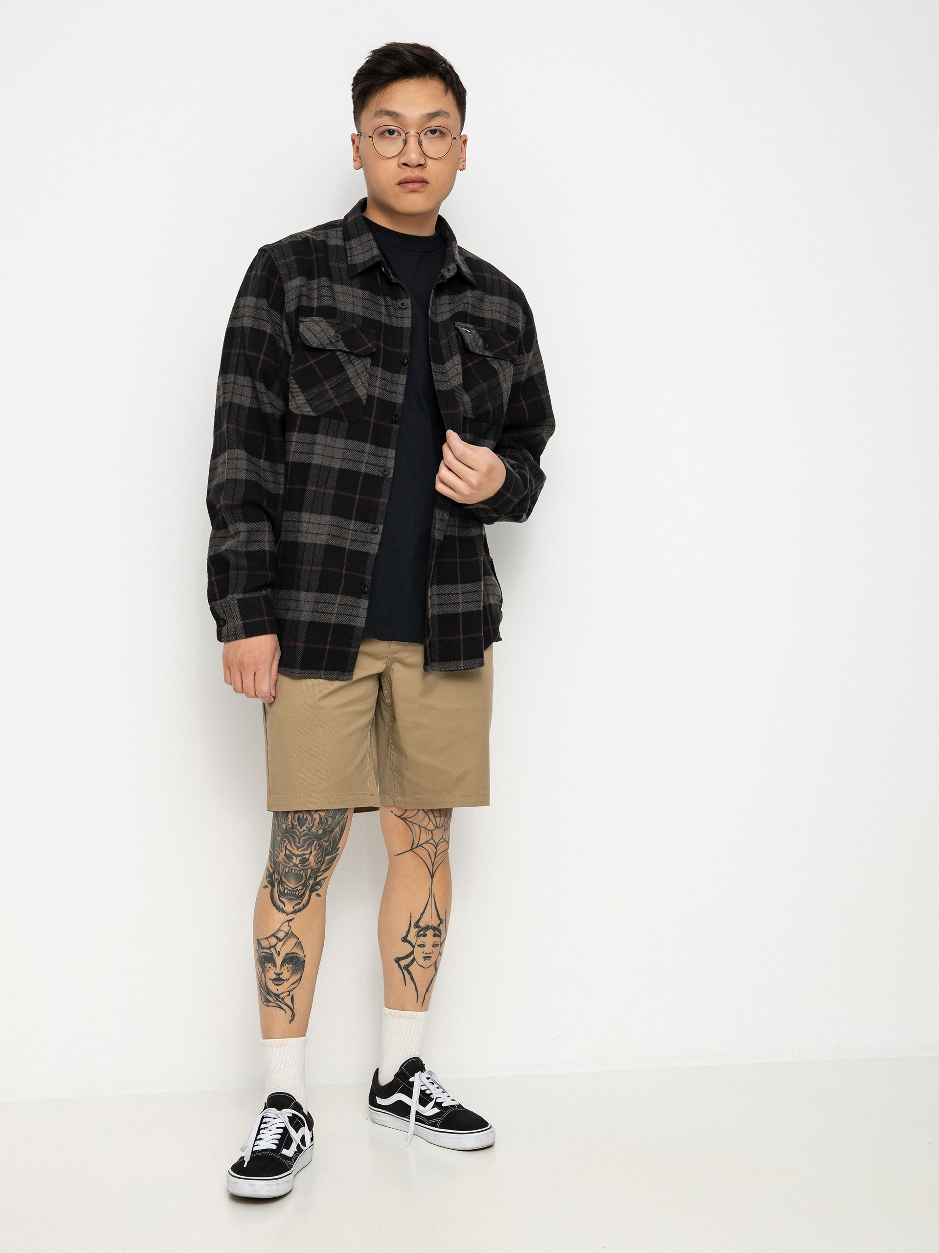 Koszula Brixton Bowery Flannel (black/charcoal)