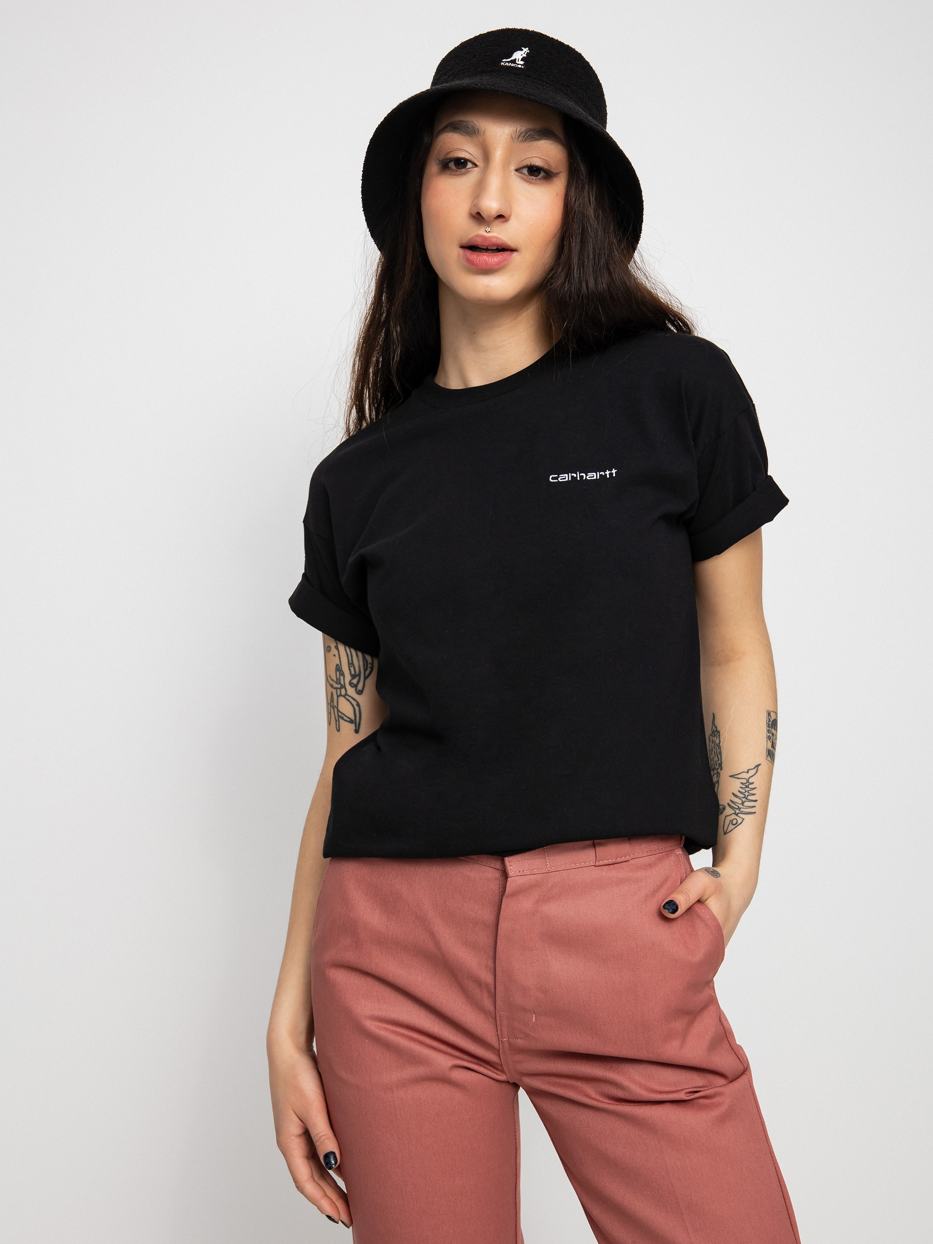 T-shirt Carhartt WIP Script Embroidery Wmn (black/white)