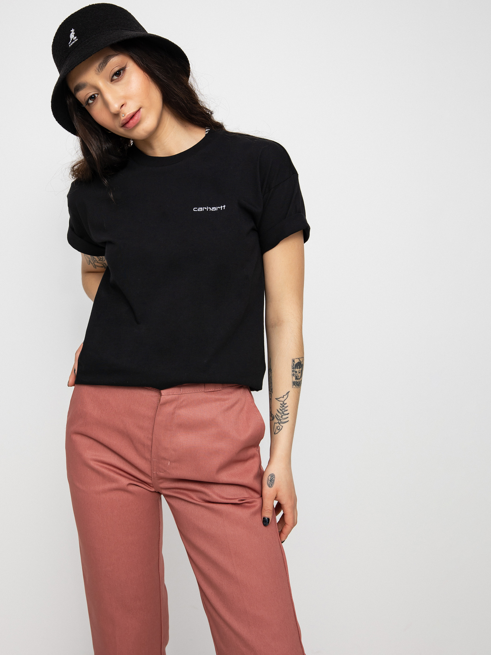 T-shirt Carhartt WIP Script Embroidery Wmn (black/white)