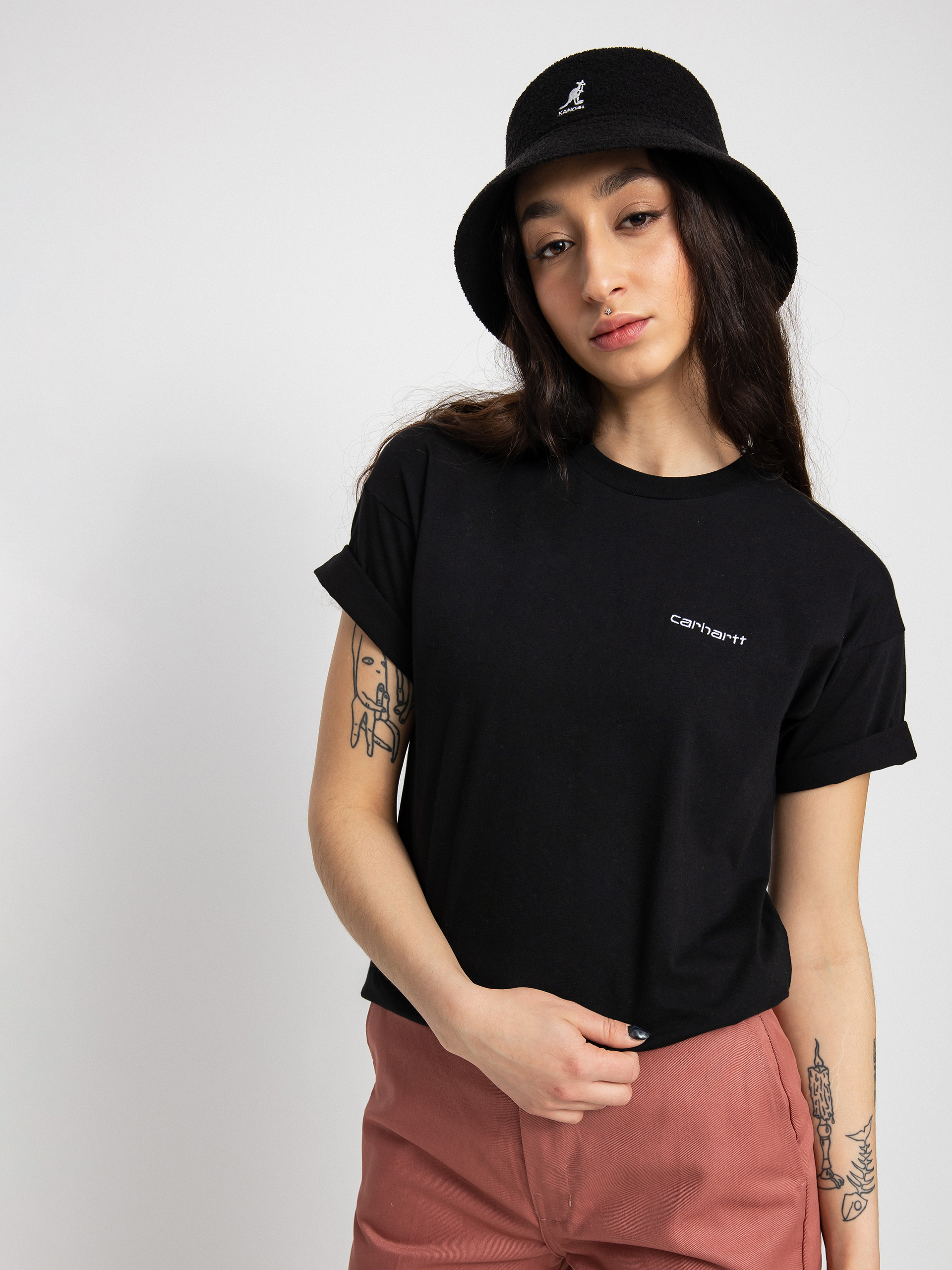 T-shirt Carhartt WIP Script Embroidery Wmn (black/white)