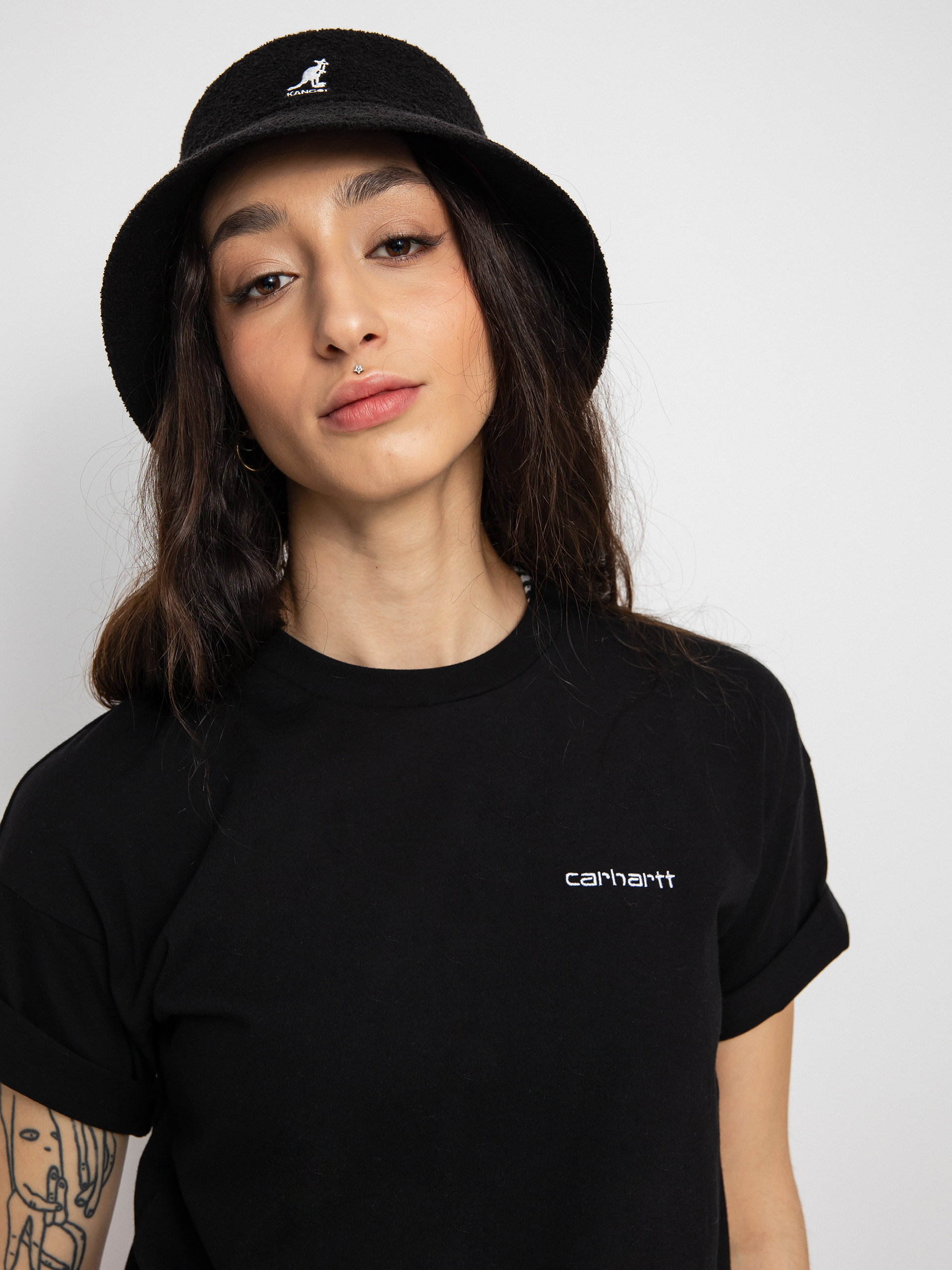 T-shirt Carhartt WIP Script Embroidery Wmn (black/white)