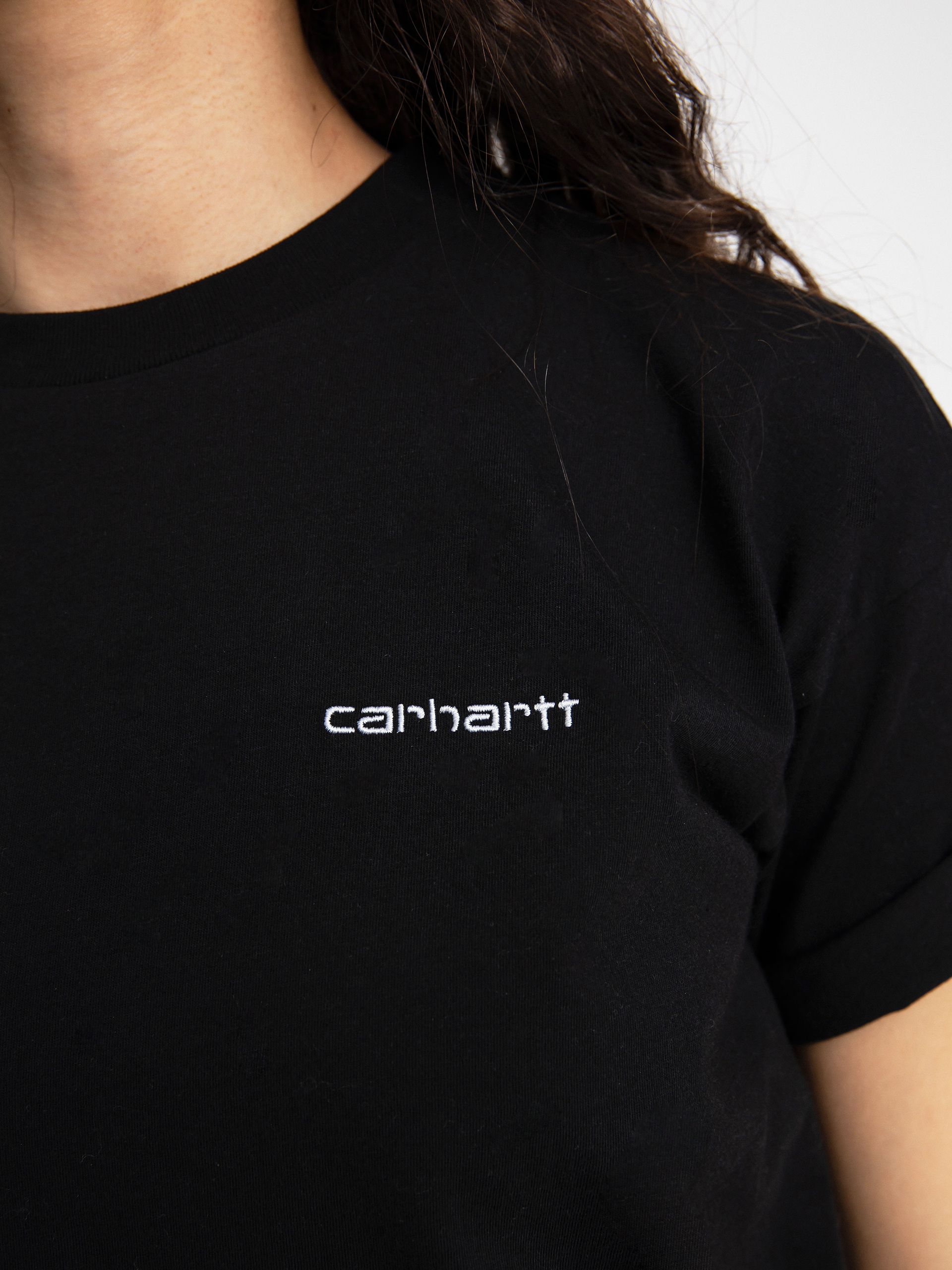 T-shirt Carhartt WIP Script Embroidery Wmn (black/white)