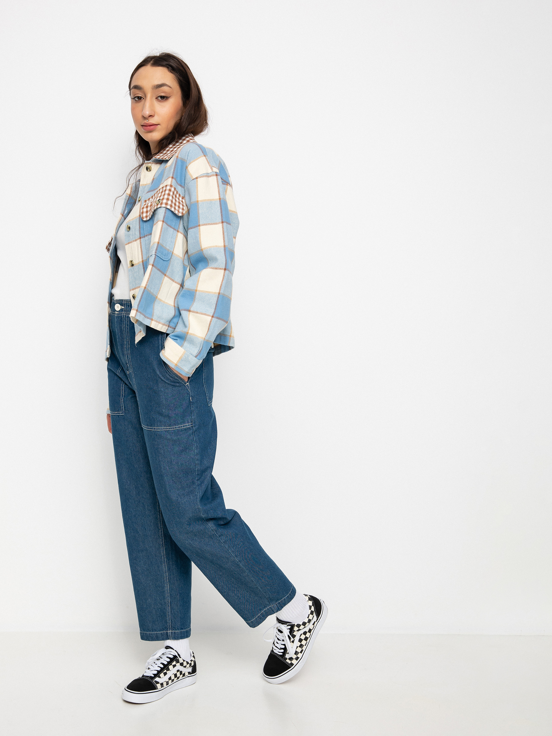 Koszula Brixton Bowery Flannel Ls Wmn (casa blanca blue/ dove)