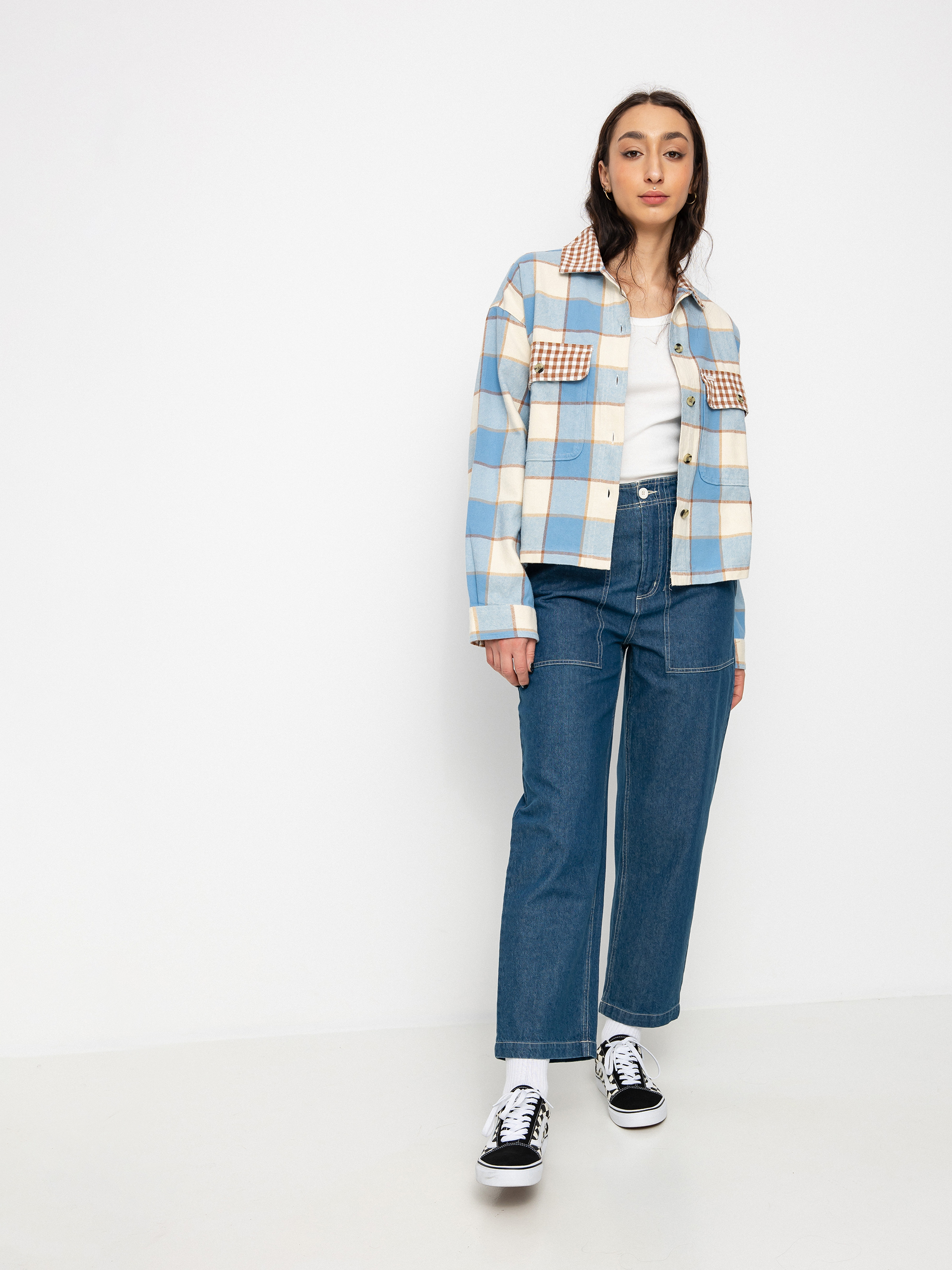 Koszula Brixton Bowery Flannel Ls Wmn (casa blanca blue/ dove)